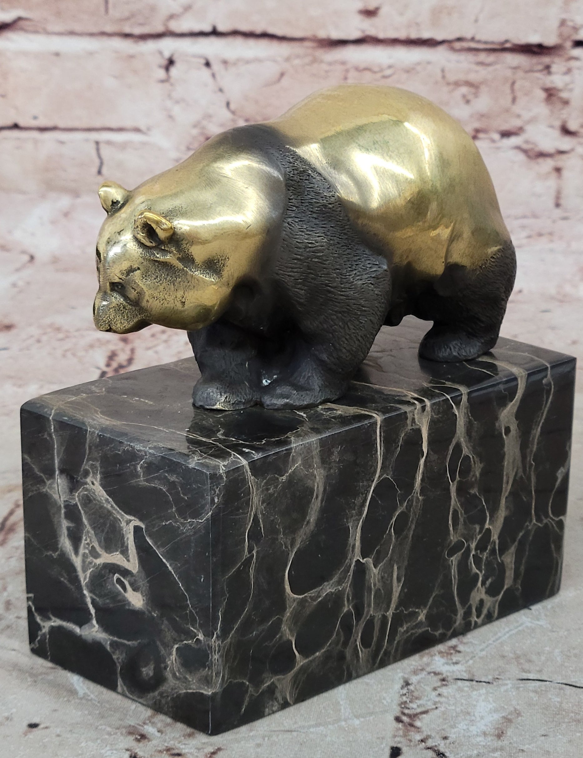 100% Solid Bronze Sculpture - The Panda Hand Made by Miguel Lopez Known as Milo