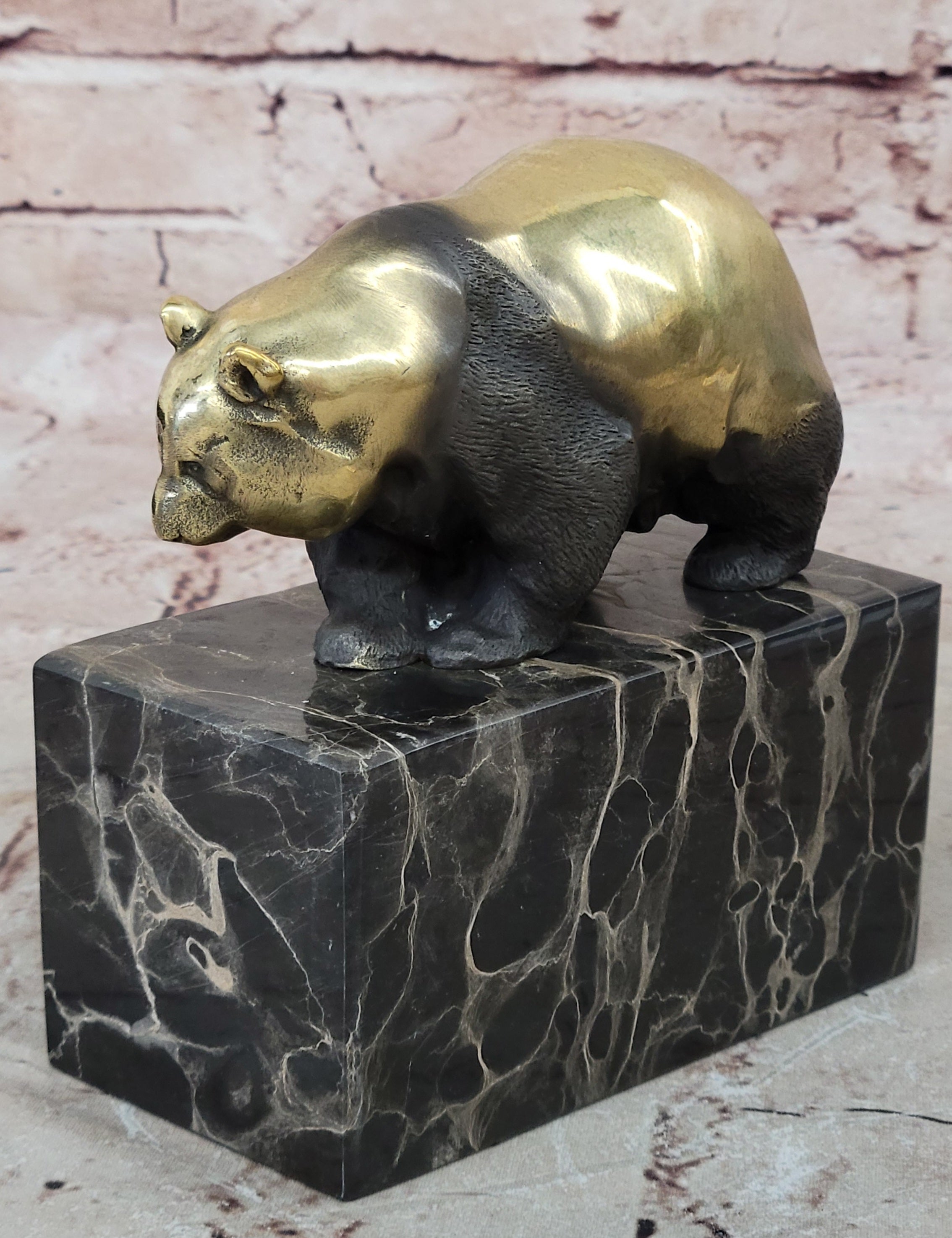 100% Solid Bronze Sculpture - The Panda Hand Made by Miguel Lopez Known as Milo