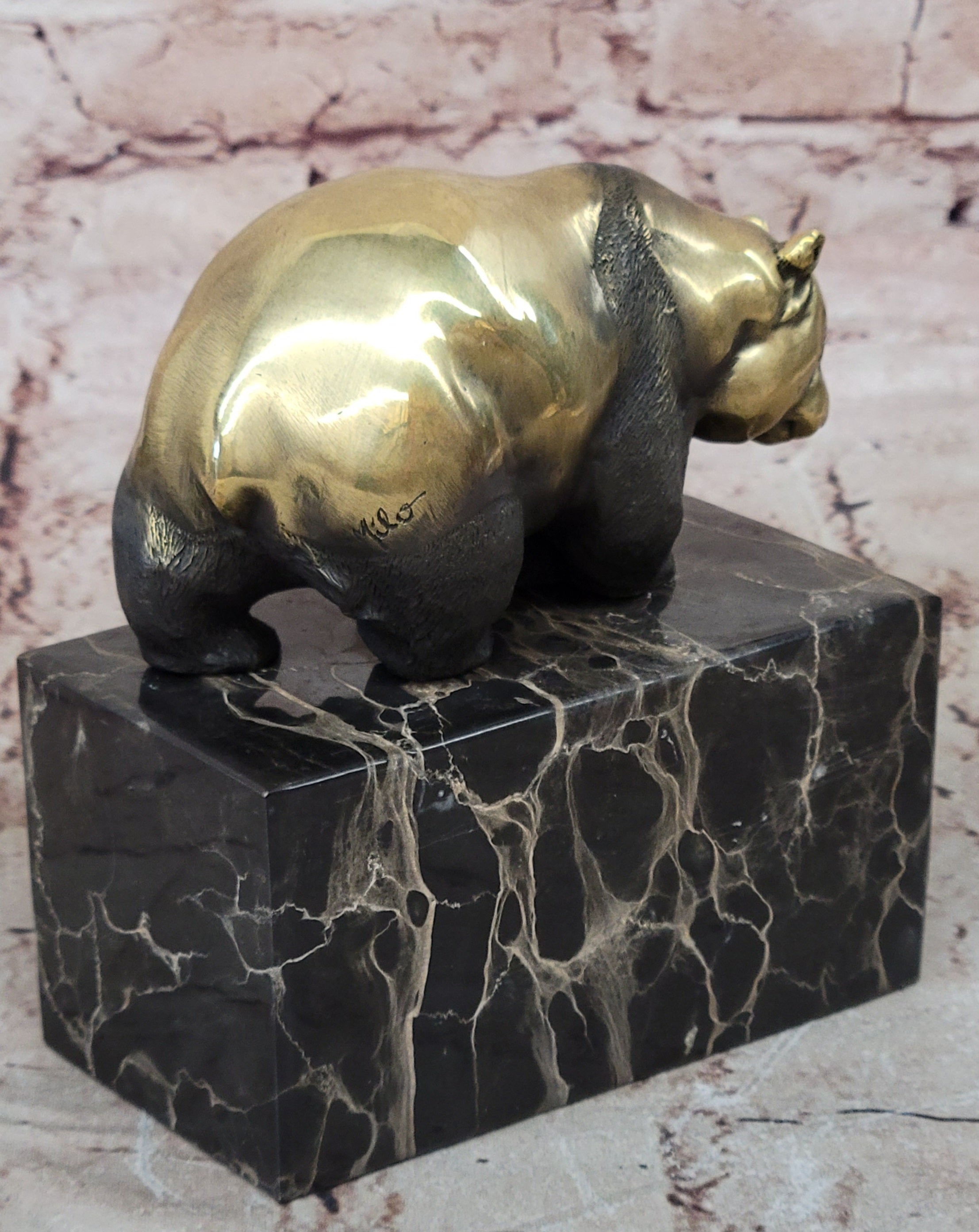 100% Solid Bronze Sculpture - The Panda Hand Made by Miguel Lopez Known as Milo