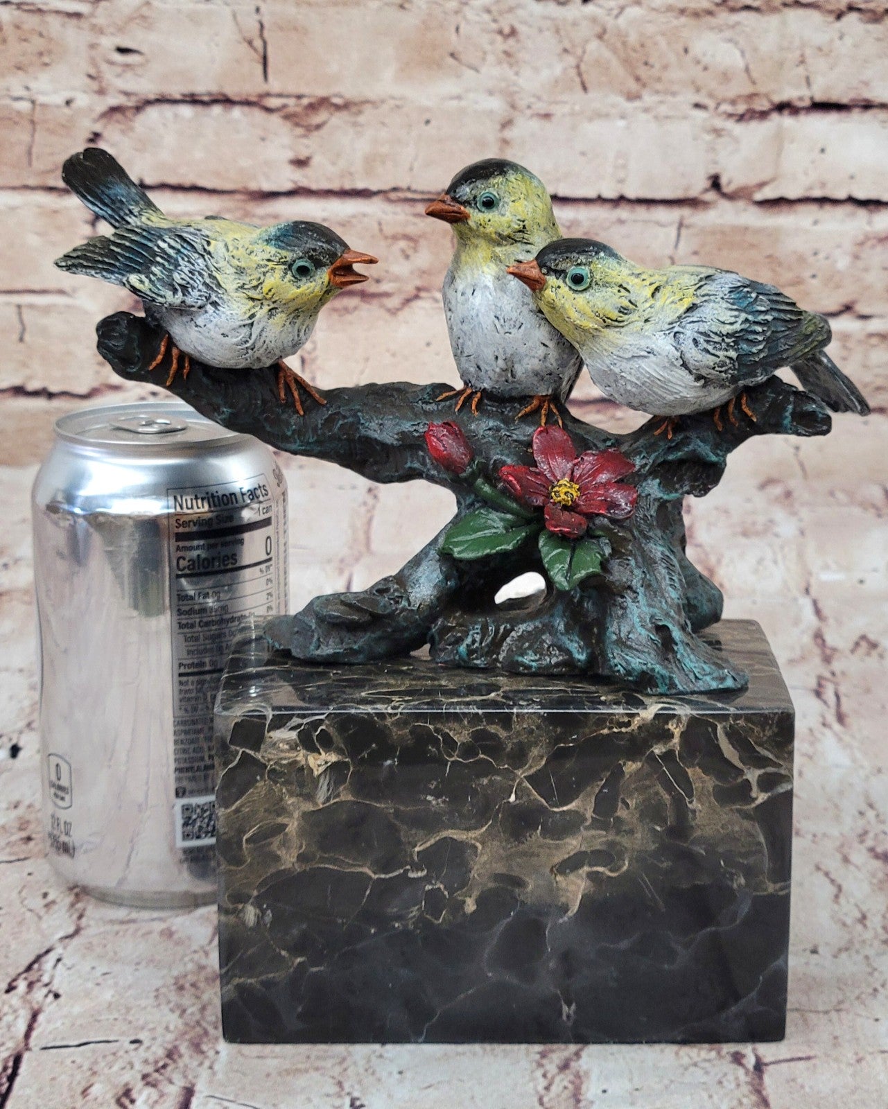 Art Deco Finch Finches Bronze Sculpture Multi Color Patina Bronze Sculpture Sale