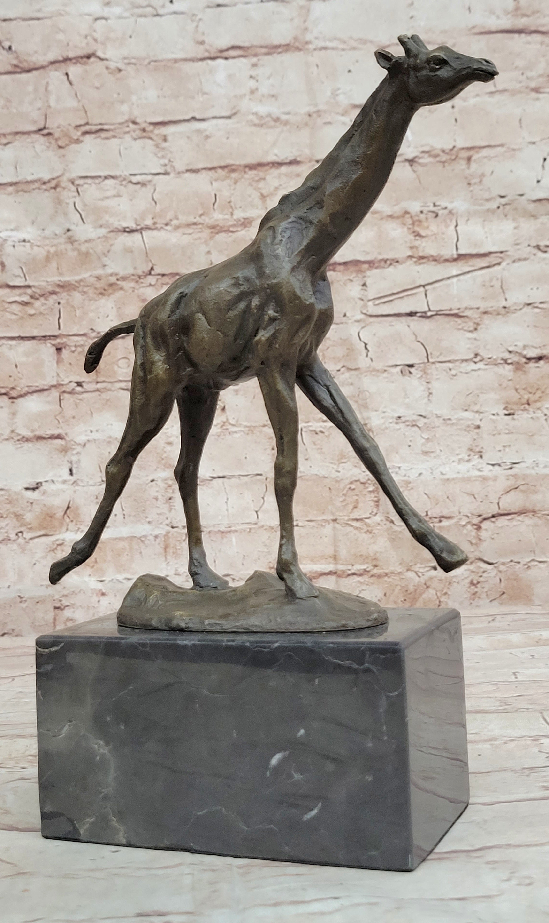 Handcrafted bronze sculpture SALE Animal Giraffe Tall Milo Signed Original