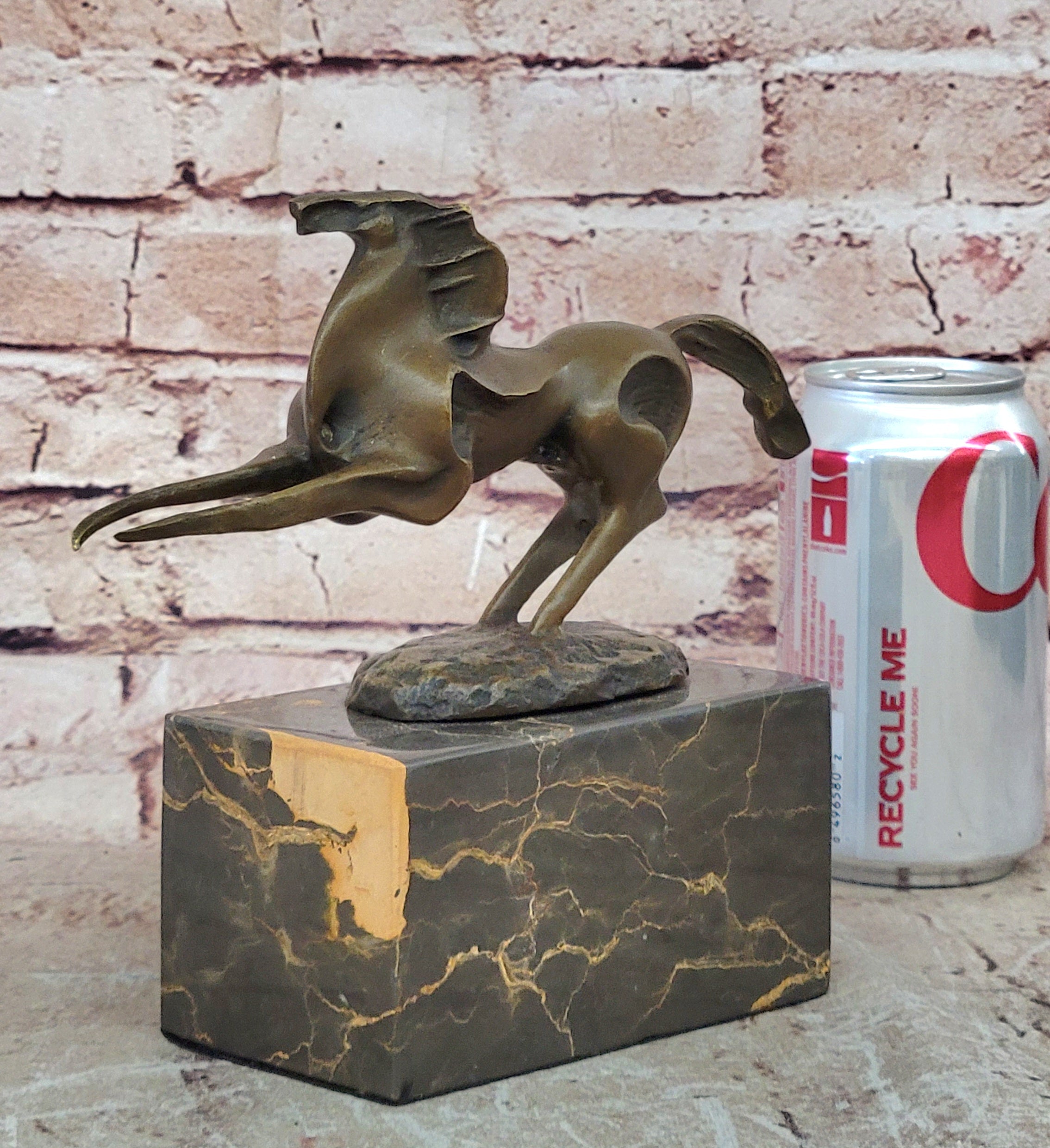 Signed Abstract Modern Art Horse Stallion Bronze Sculpture Decor Hot Cast Figure
