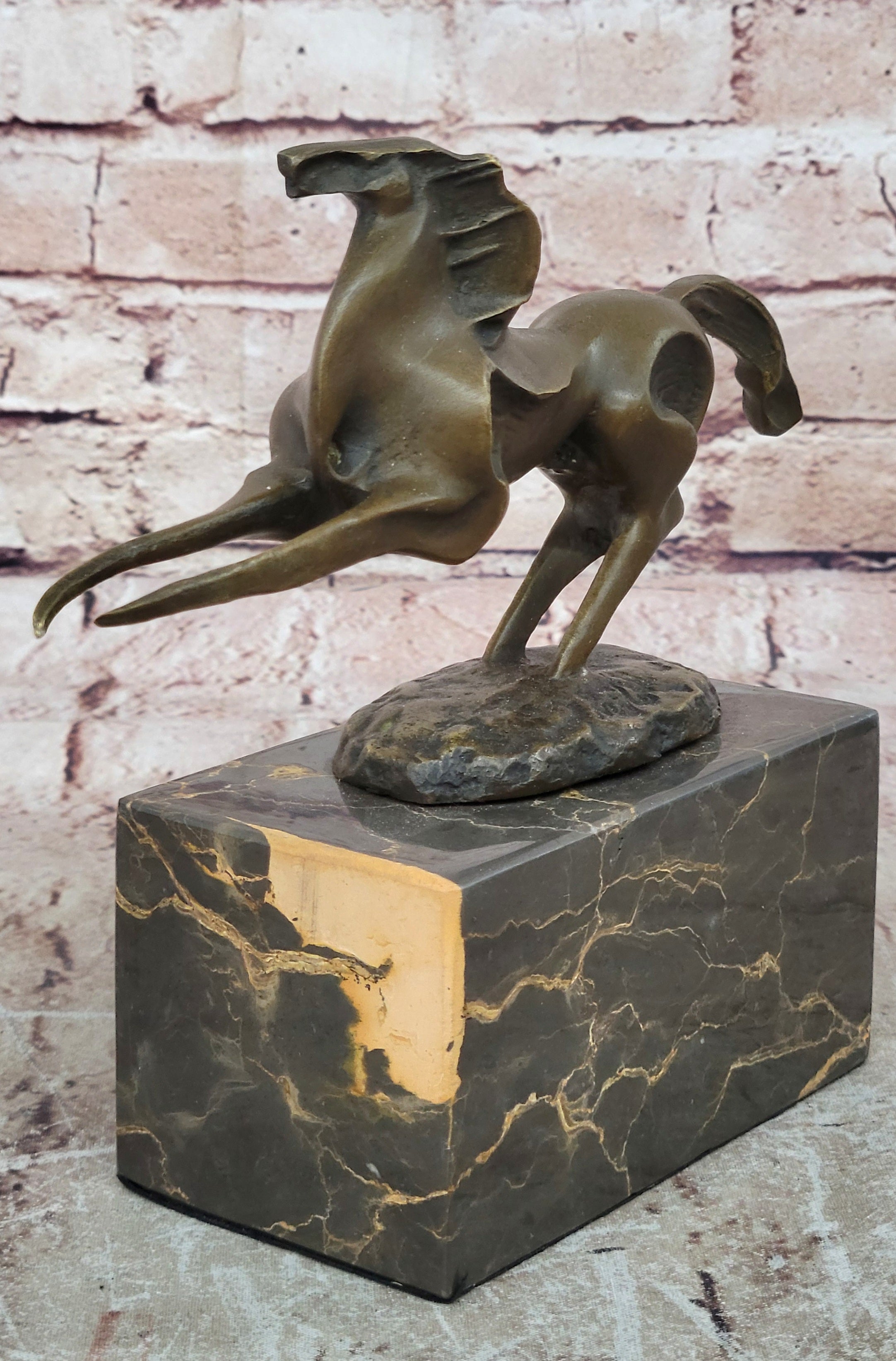 Signed Abstract Modern Art Horse Stallion Bronze Sculpture Decor Hot Cast Figure