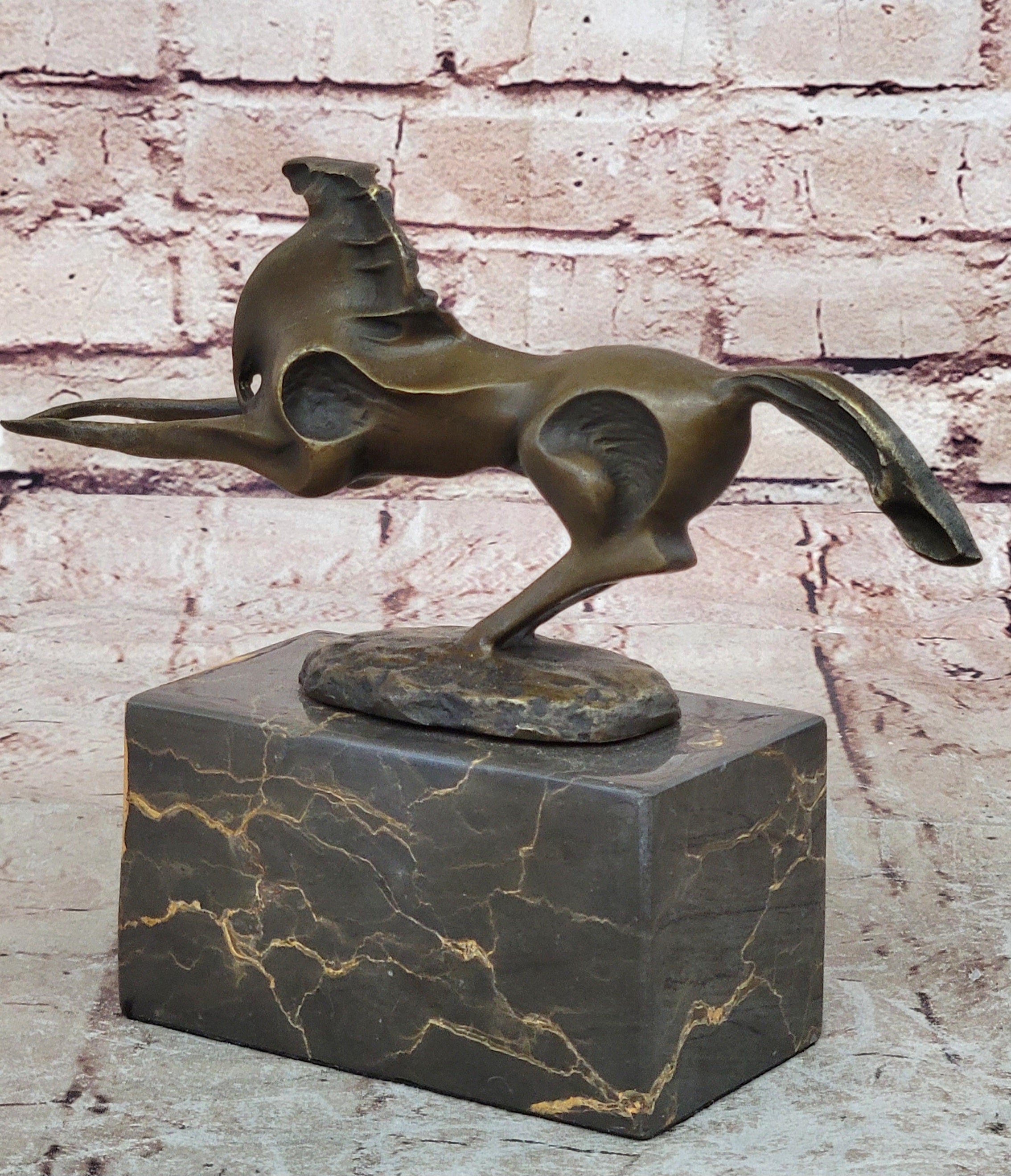 Signed Abstract Modern Art Horse Stallion Bronze Sculpture Decor Hot Cast Figure