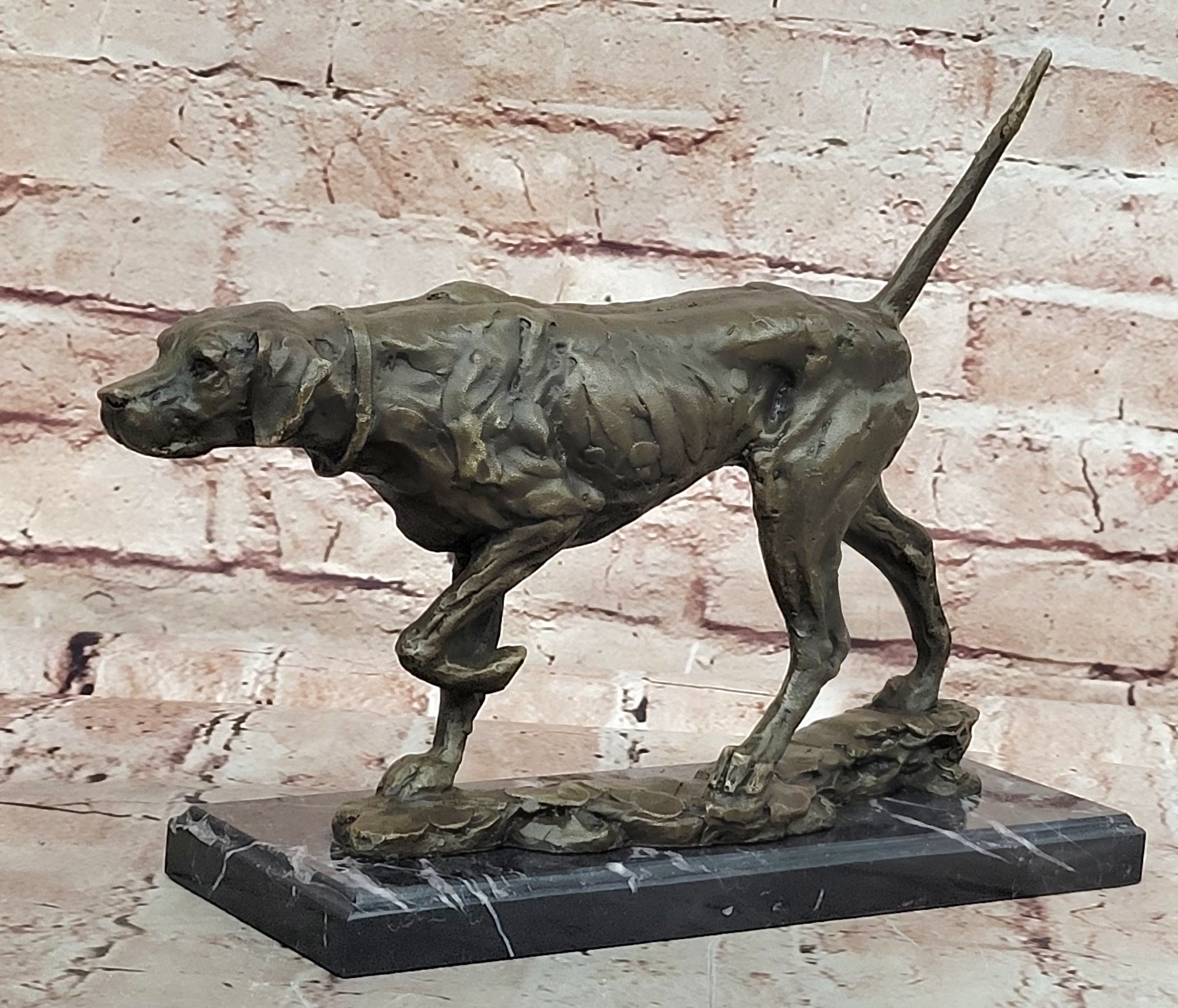Collectible Spanish BRONZED ENGLISH FOX HOUND DOG Large Statue Sculpture - NEW