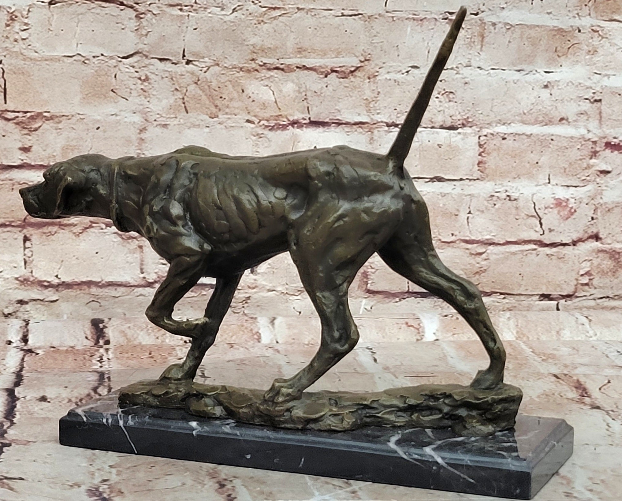 Collectible Spanish BRONZED ENGLISH FOX HOUND DOG Large Statue Sculpture - NEW