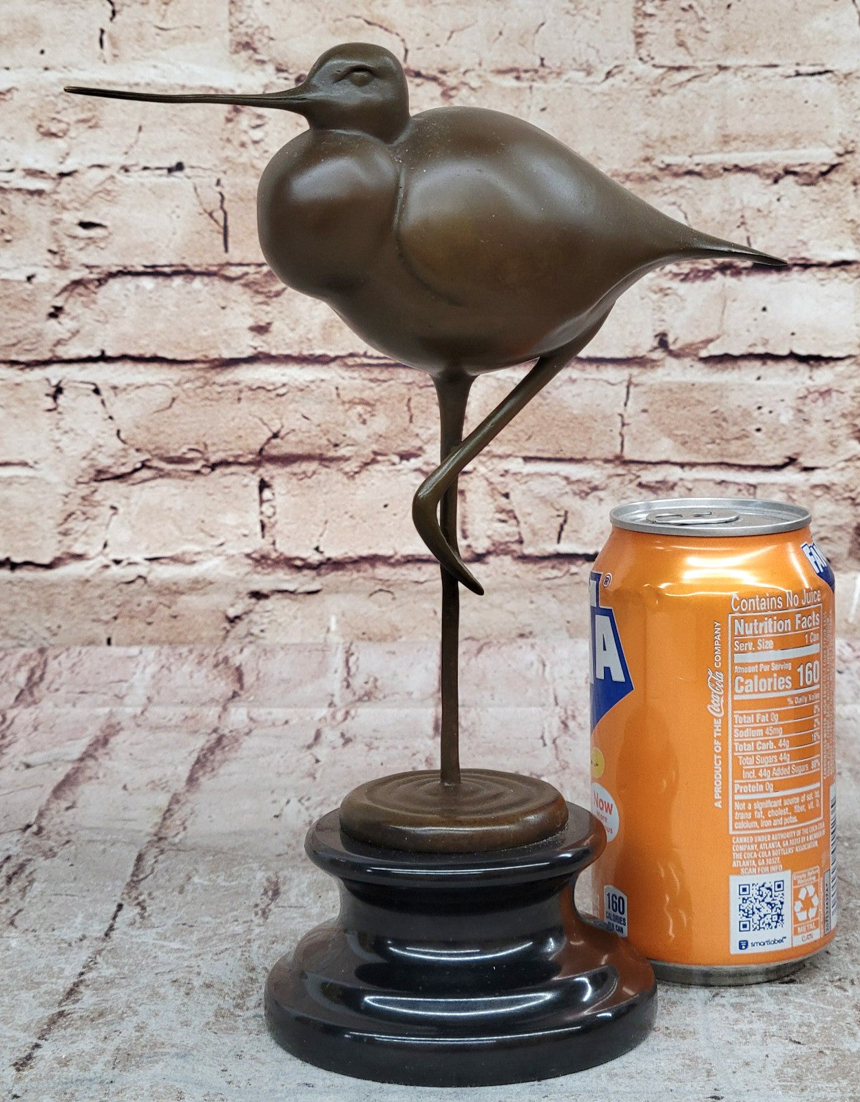 European Bronze Sculpture Egret Crane Heron Wetland Coastal Shorebird Figurine