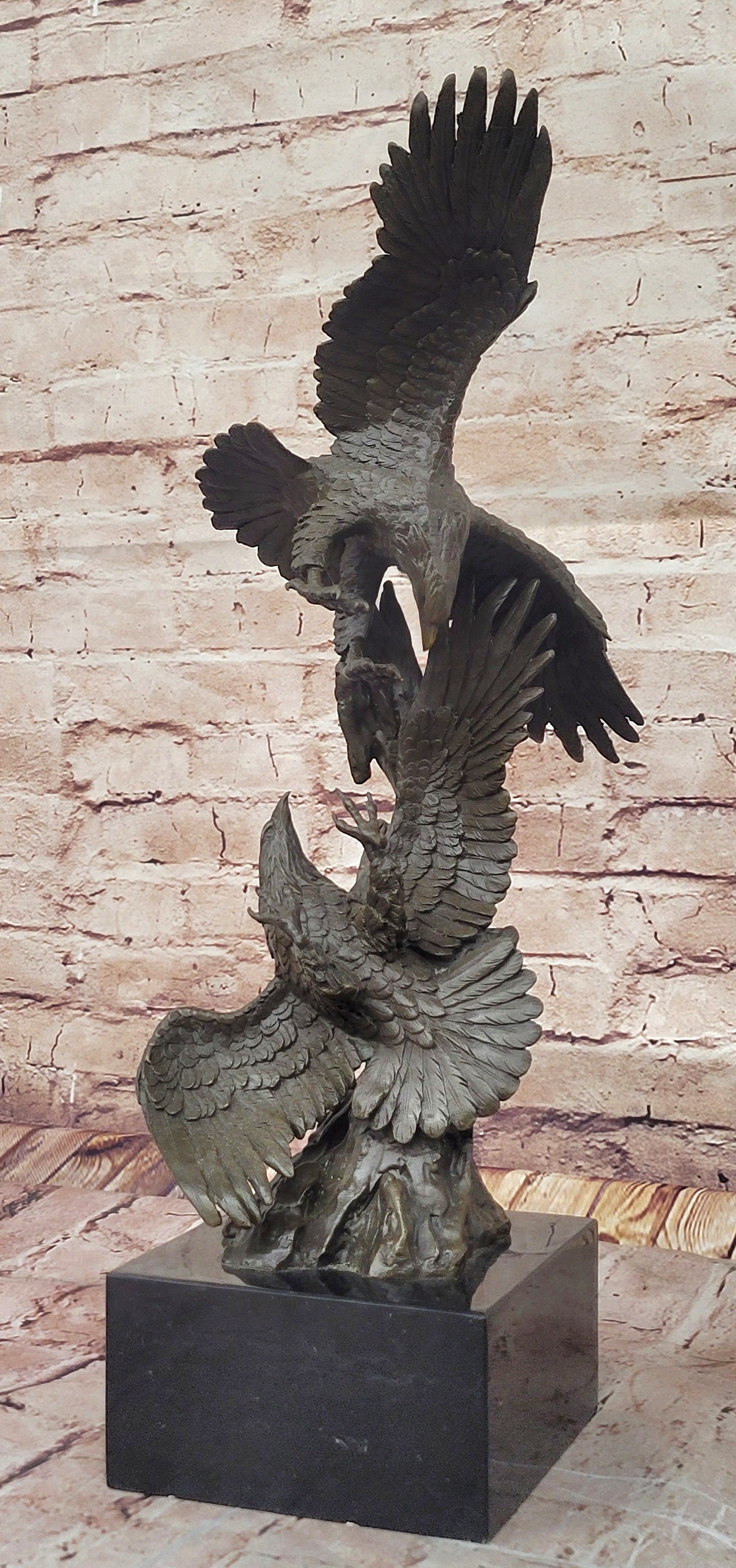 Hot Cast Detailed Classic Two Birds Eagle Bronze Museum Quality Artwork Sculpture