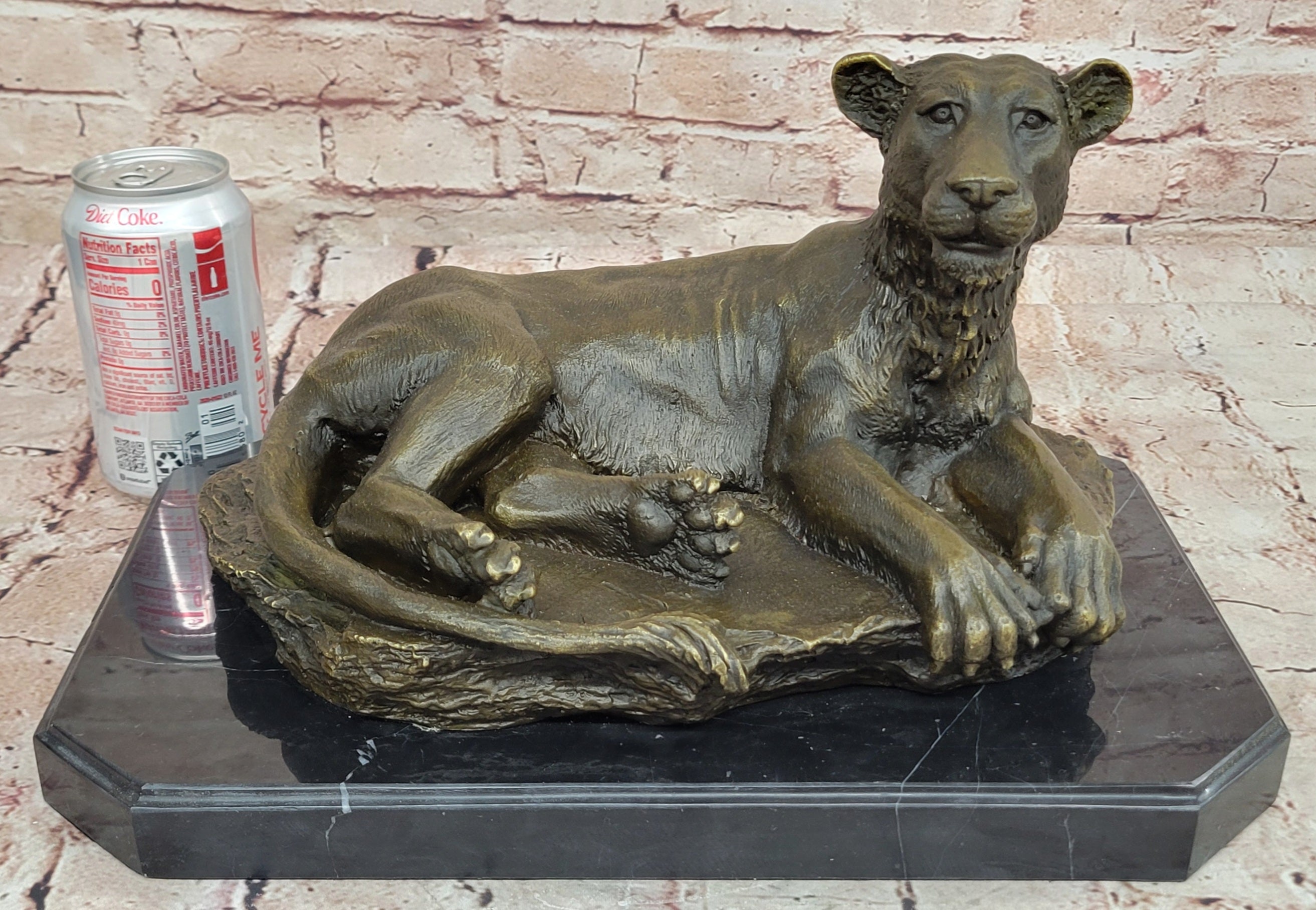 Handcrafted bronze sculpture SALE Lion Wildlife African Female Large Deco Art *