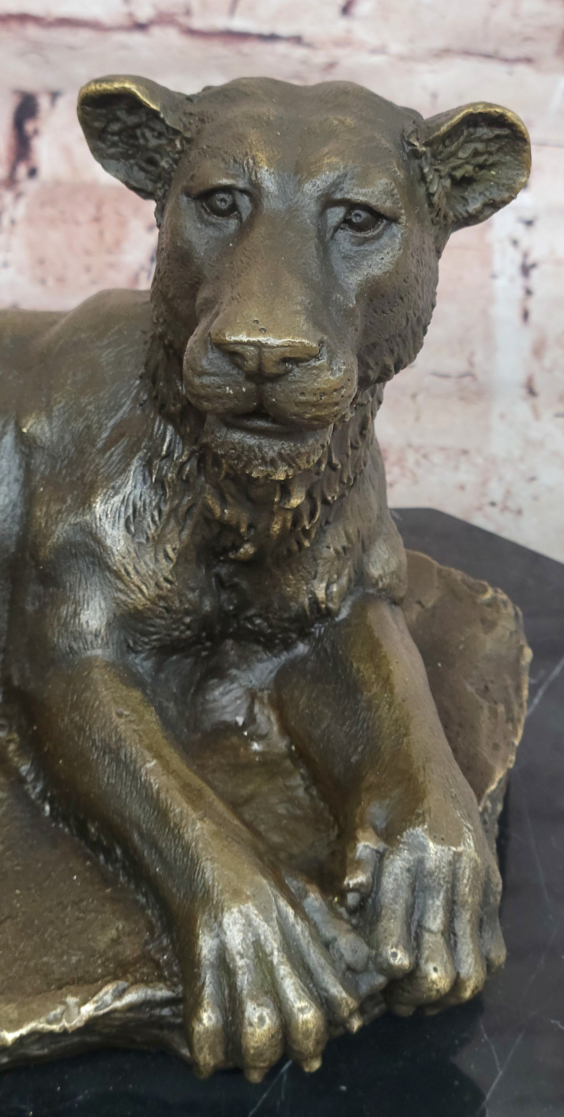 Handcrafted bronze sculpture SALE Lion Wildlife African Female Large Deco Art *