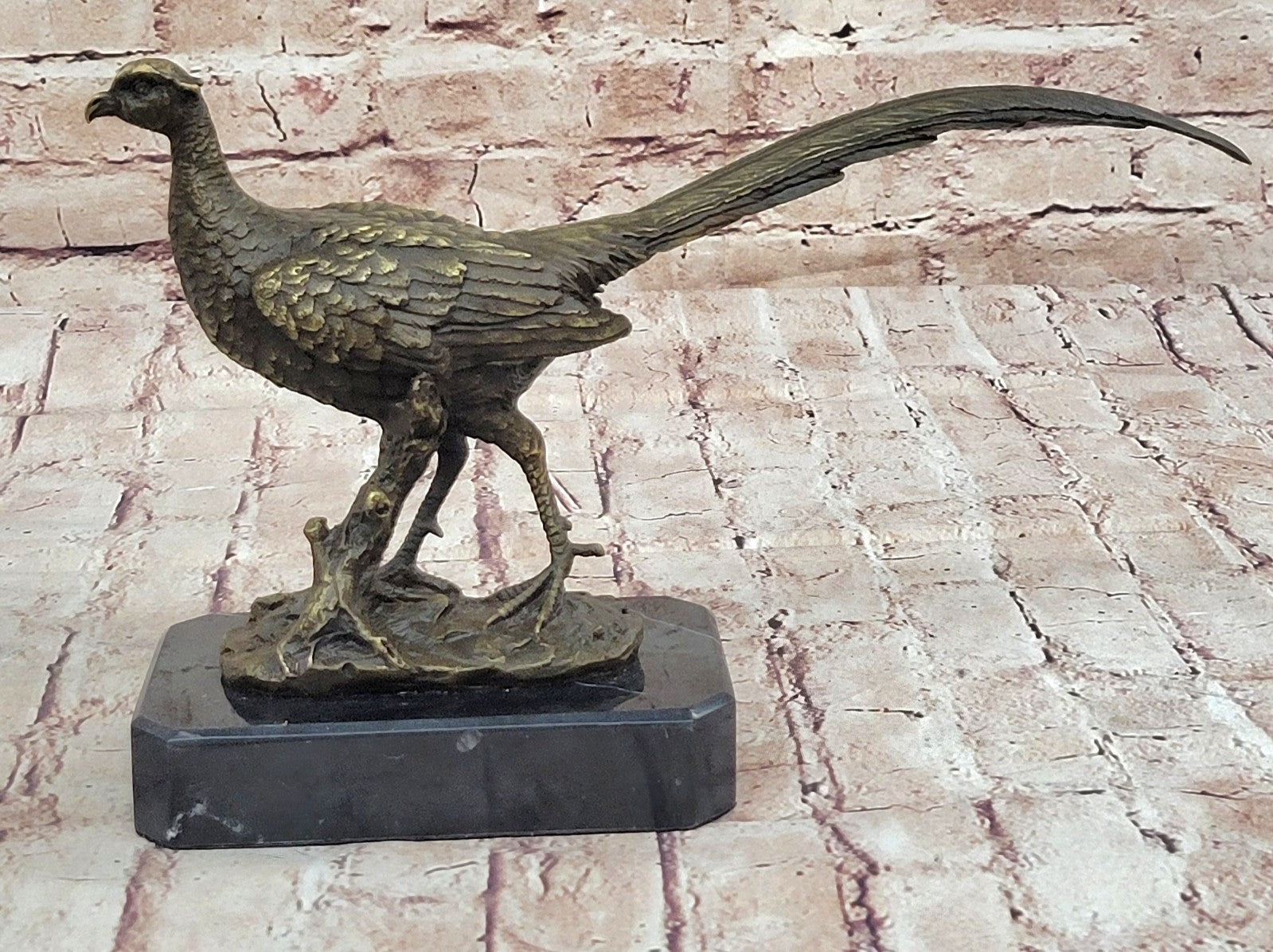 Impressive Large 12.5" Vintage Austrian Cold Painted Bronze Pheasant Bird Vienna