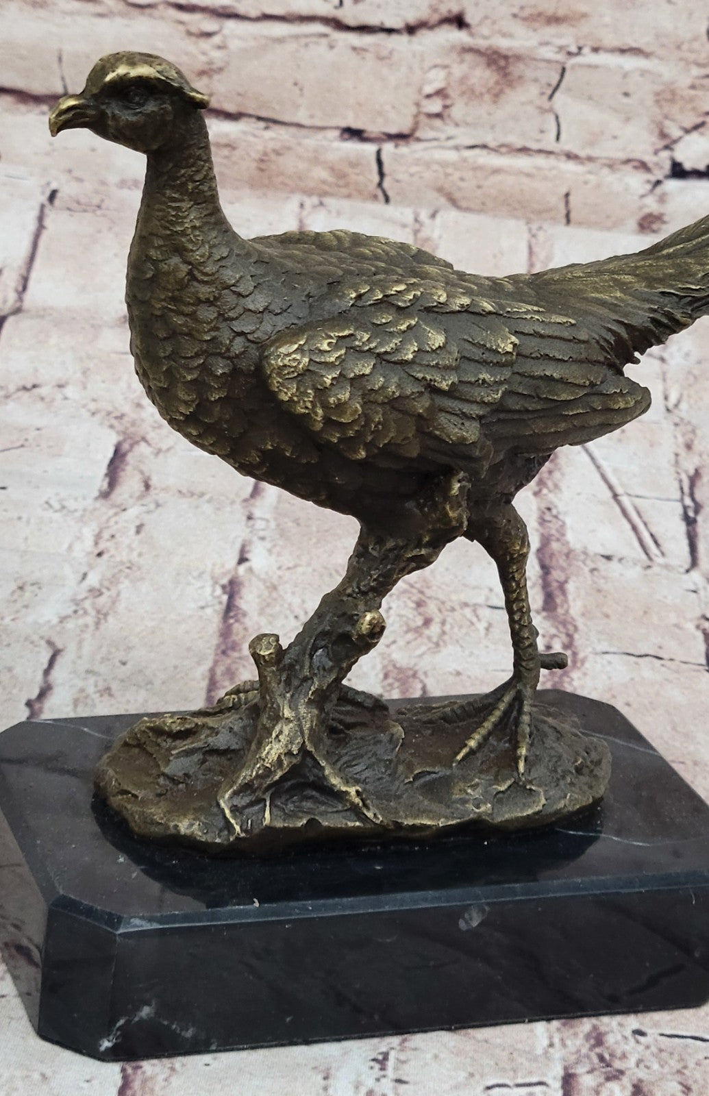 Impressive Large 12.5" Vintage Austrian Cold Painted Bronze Pheasant Bird Vienna