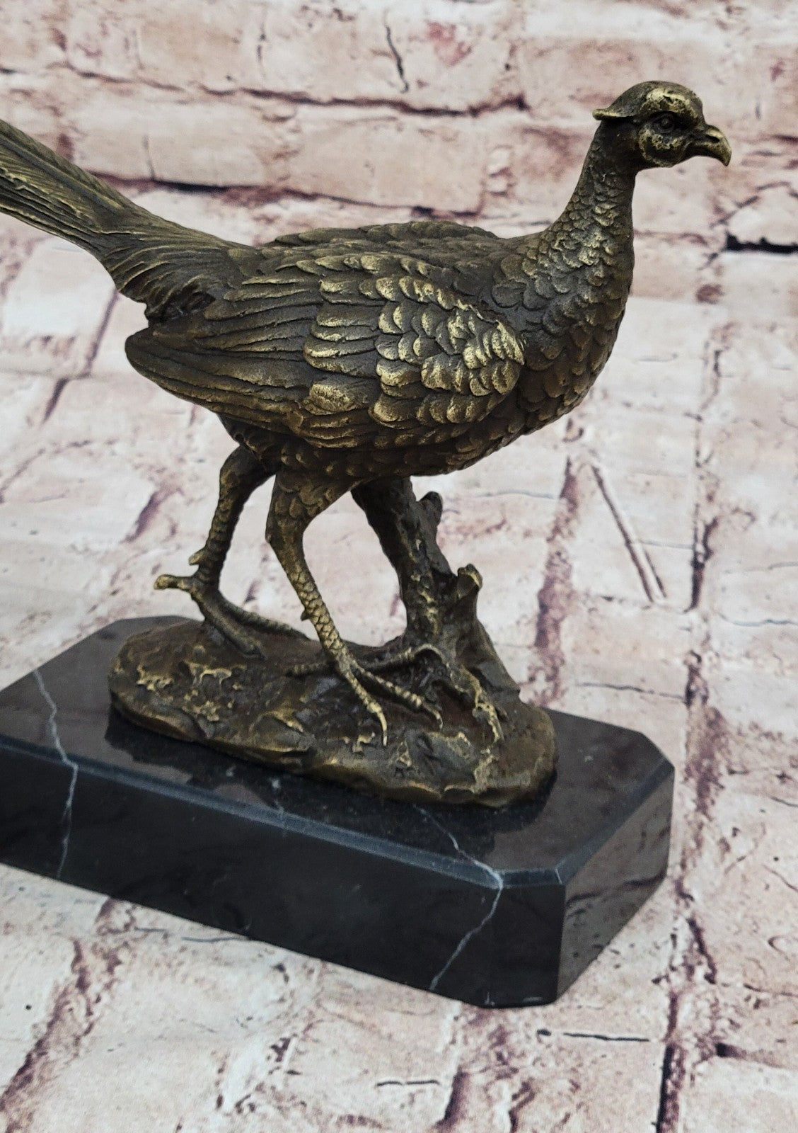 Impressive Large 12.5" Vintage Austrian Cold Painted Bronze Pheasant Bird Vienna