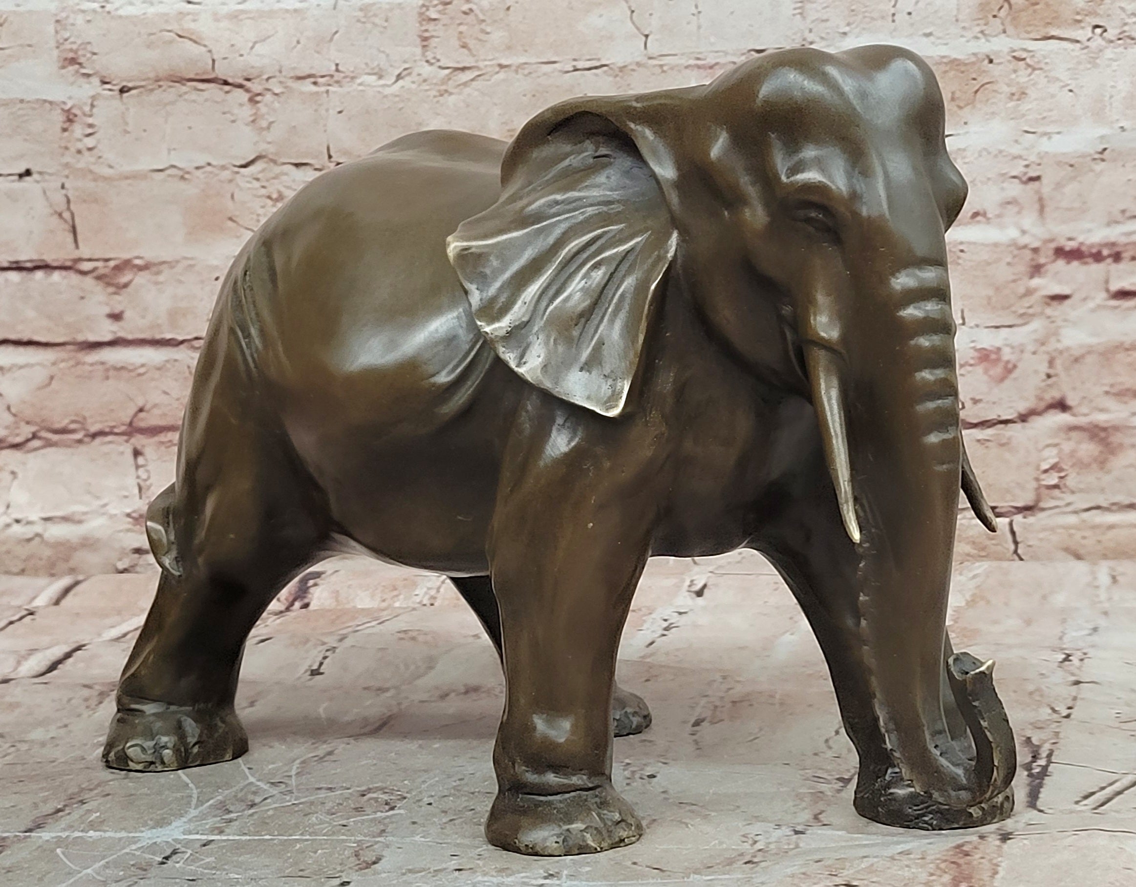 Genuine Bronze Elephant Sculpture by Juno Hand Made Hot Cast Animal Statue