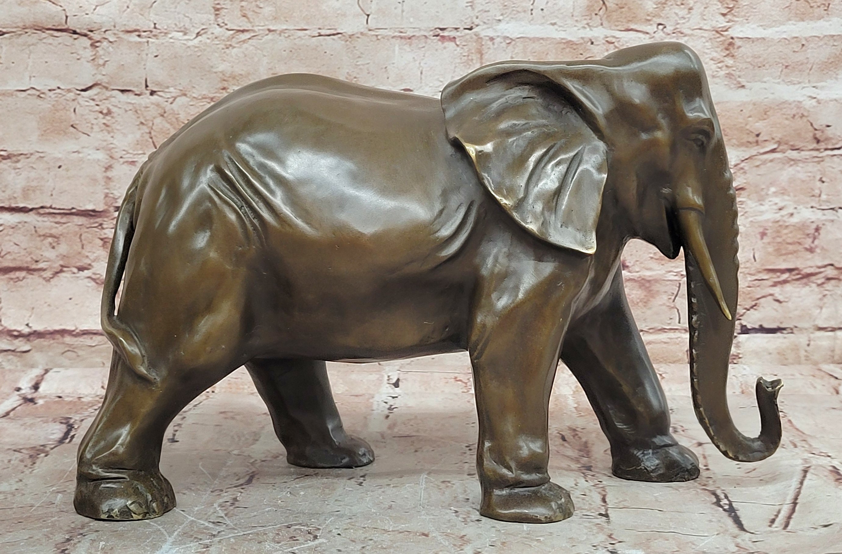 Genuine Bronze Elephant Sculpture by Juno Hand Made Hot Cast Animal Statue