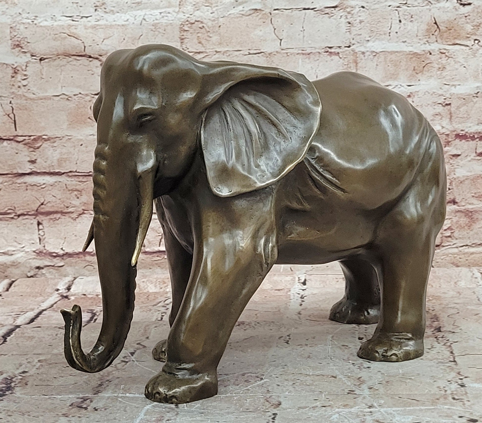 Genuine Bronze Elephant Sculpture by Juno Hand Made Hot Cast Animal Statue
