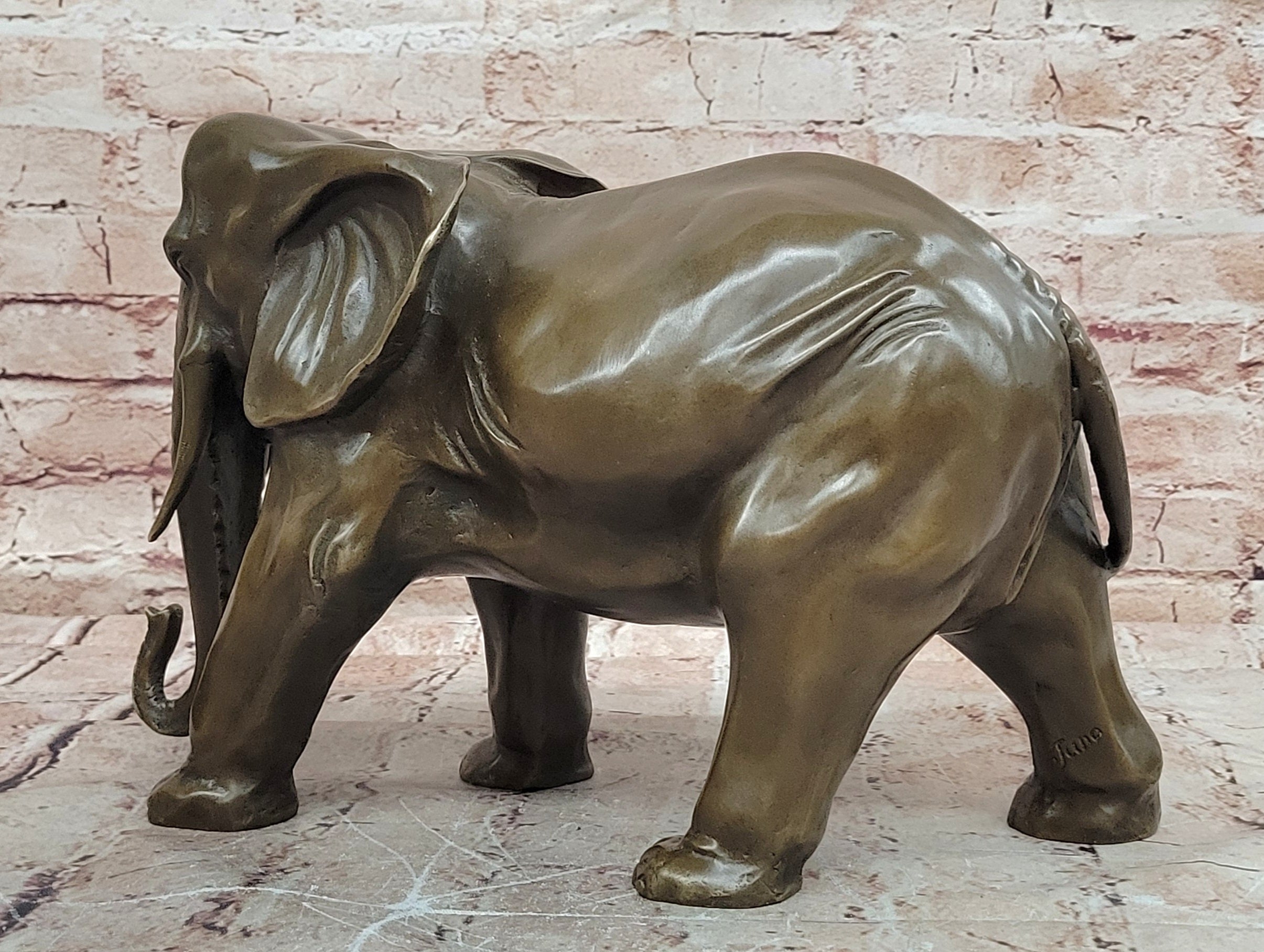 Genuine Bronze Elephant Sculpture by Juno Hand Made Hot Cast Animal Statue