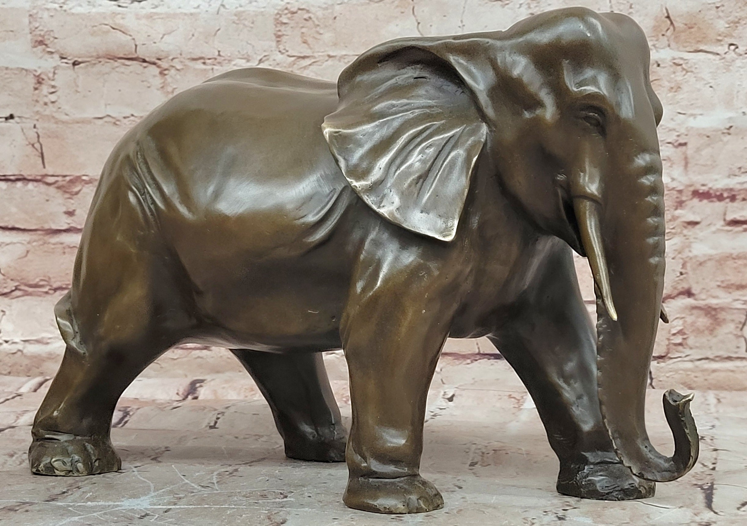 Genuine Bronze Elephant Sculpture by Juno Hand Made Hot Cast Animal Statue