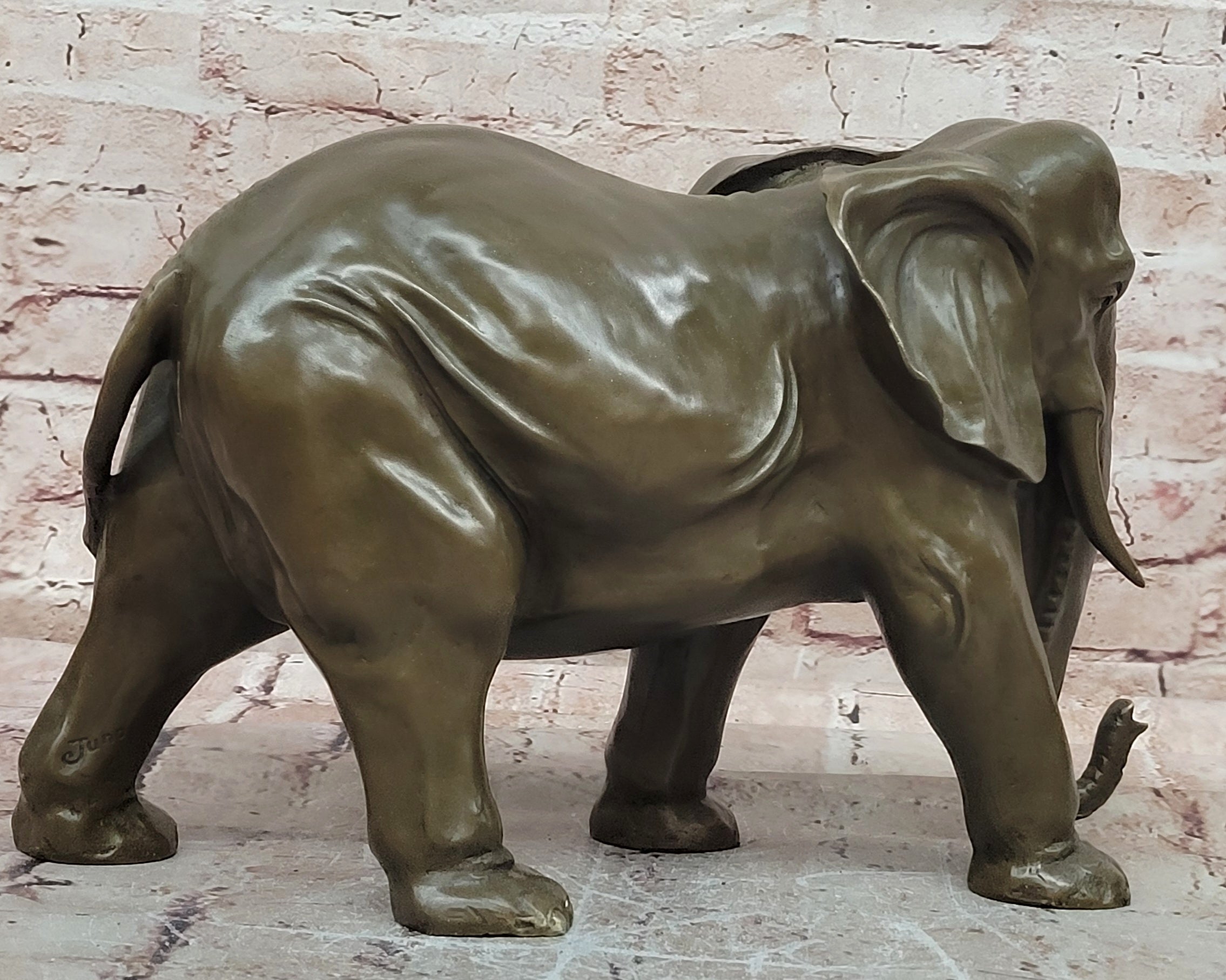 Handcrafted Signed Bronze Elephant Masterwork Executive Gallery Display