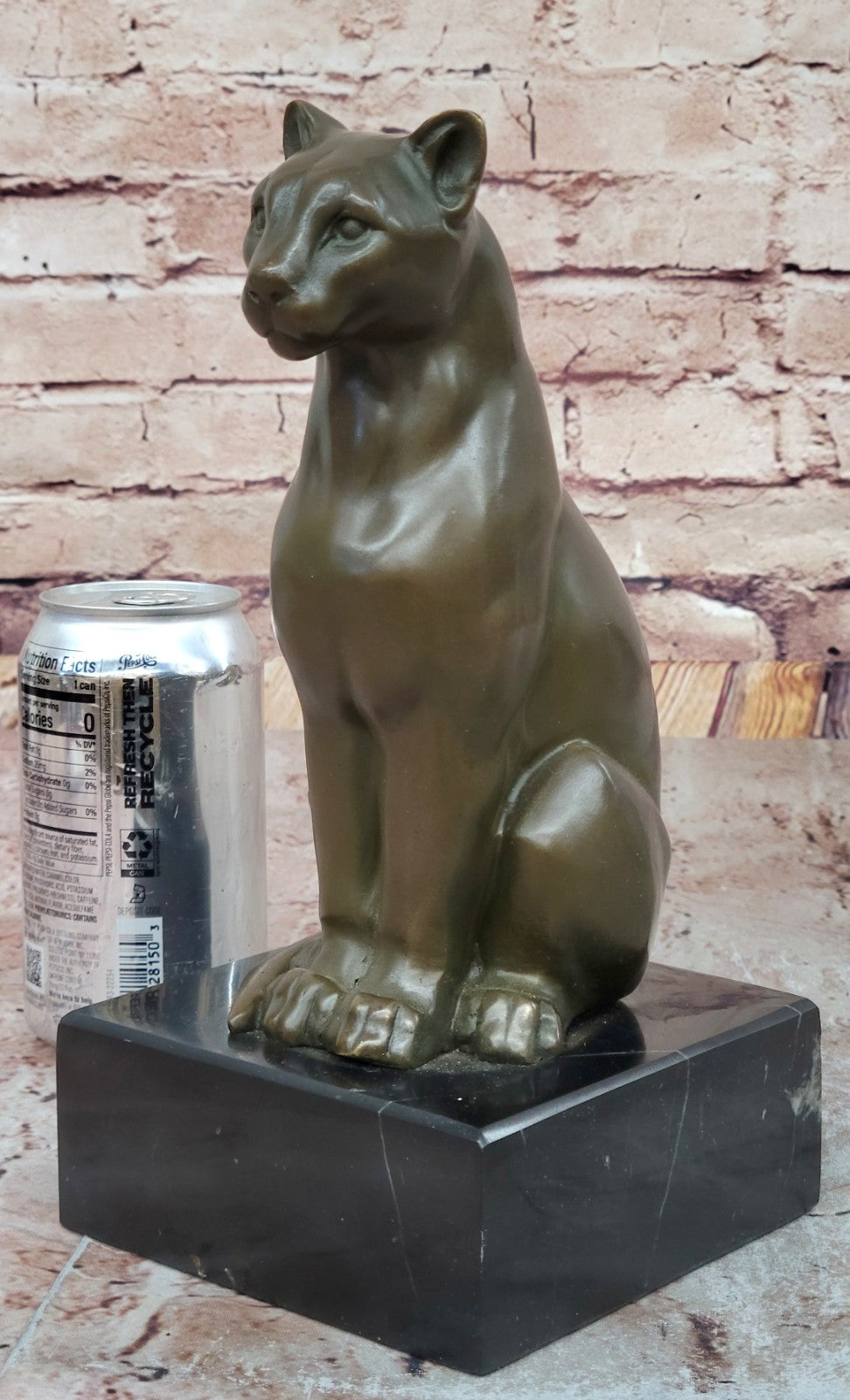 Bronze Sculpture by Cesaro Home Cabin Office Decoration Decor White Marble Base