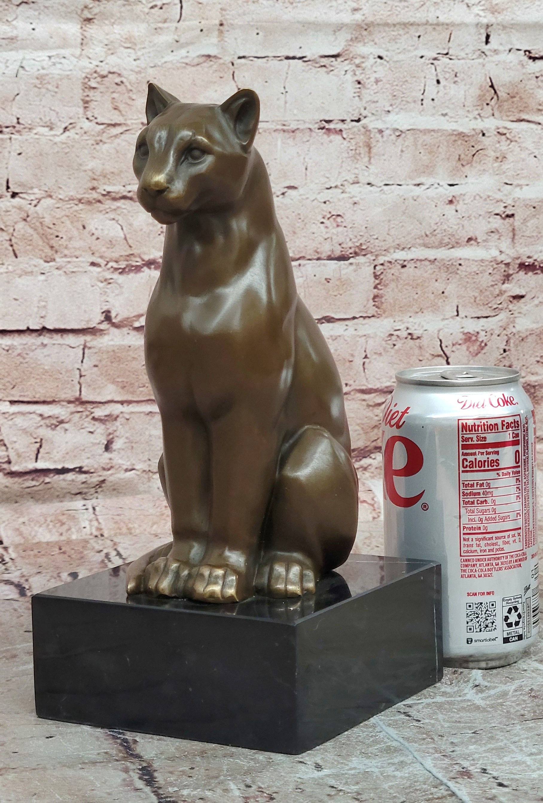 Bronze Sculpture by Cesaro Home Cabin Office Decoration Decor White Marble Base