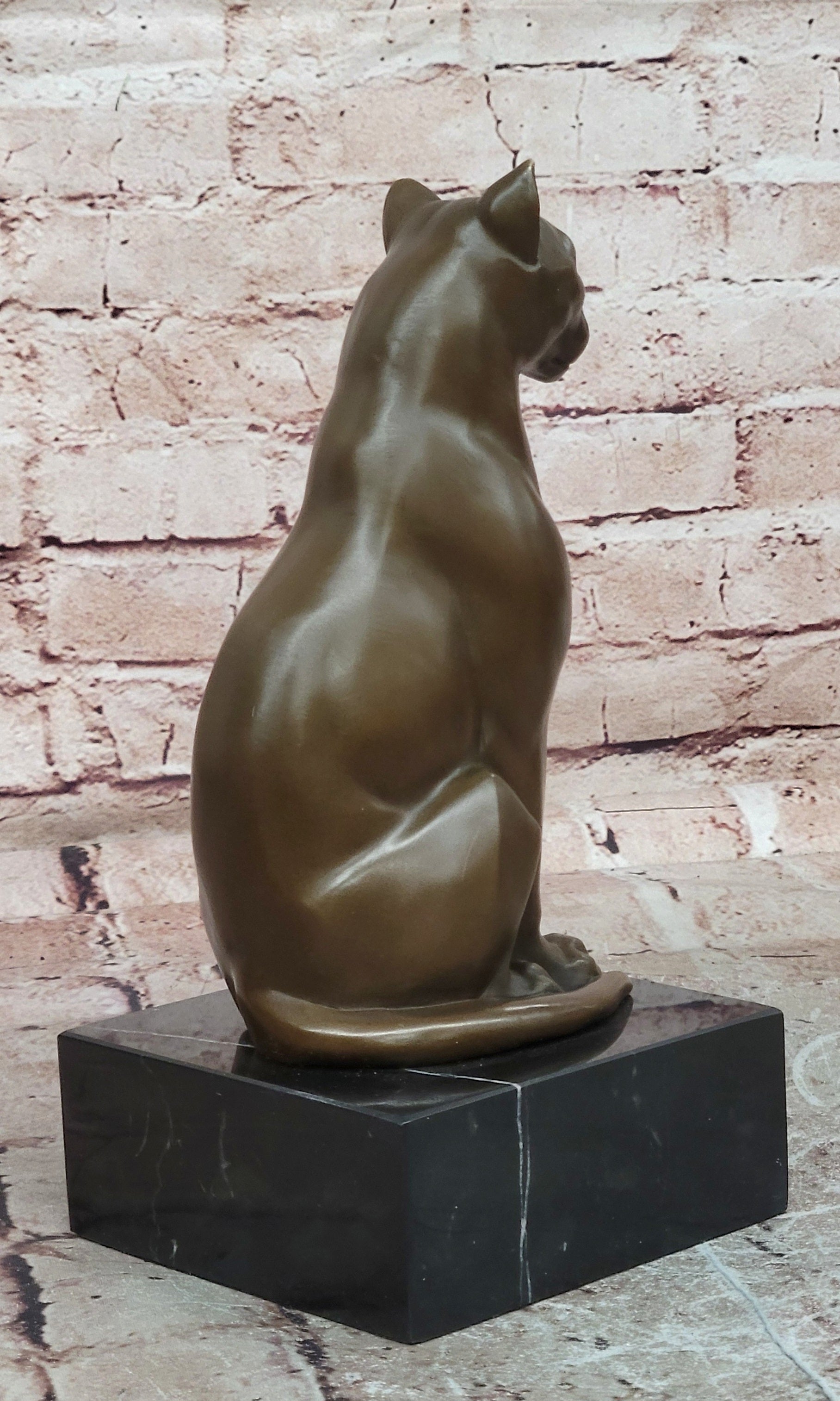 Bronze Sculpture by Cesaro Home Cabin Office Decoration Decor White Marble Base
