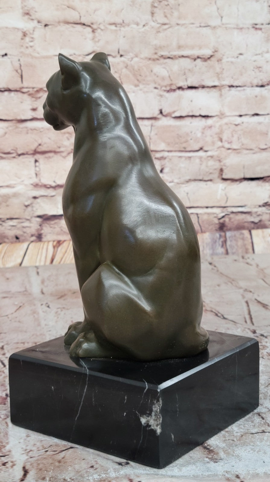 Bronze Sculpture by Cesaro Home Cabin Office Decoration Decor White Marble Base