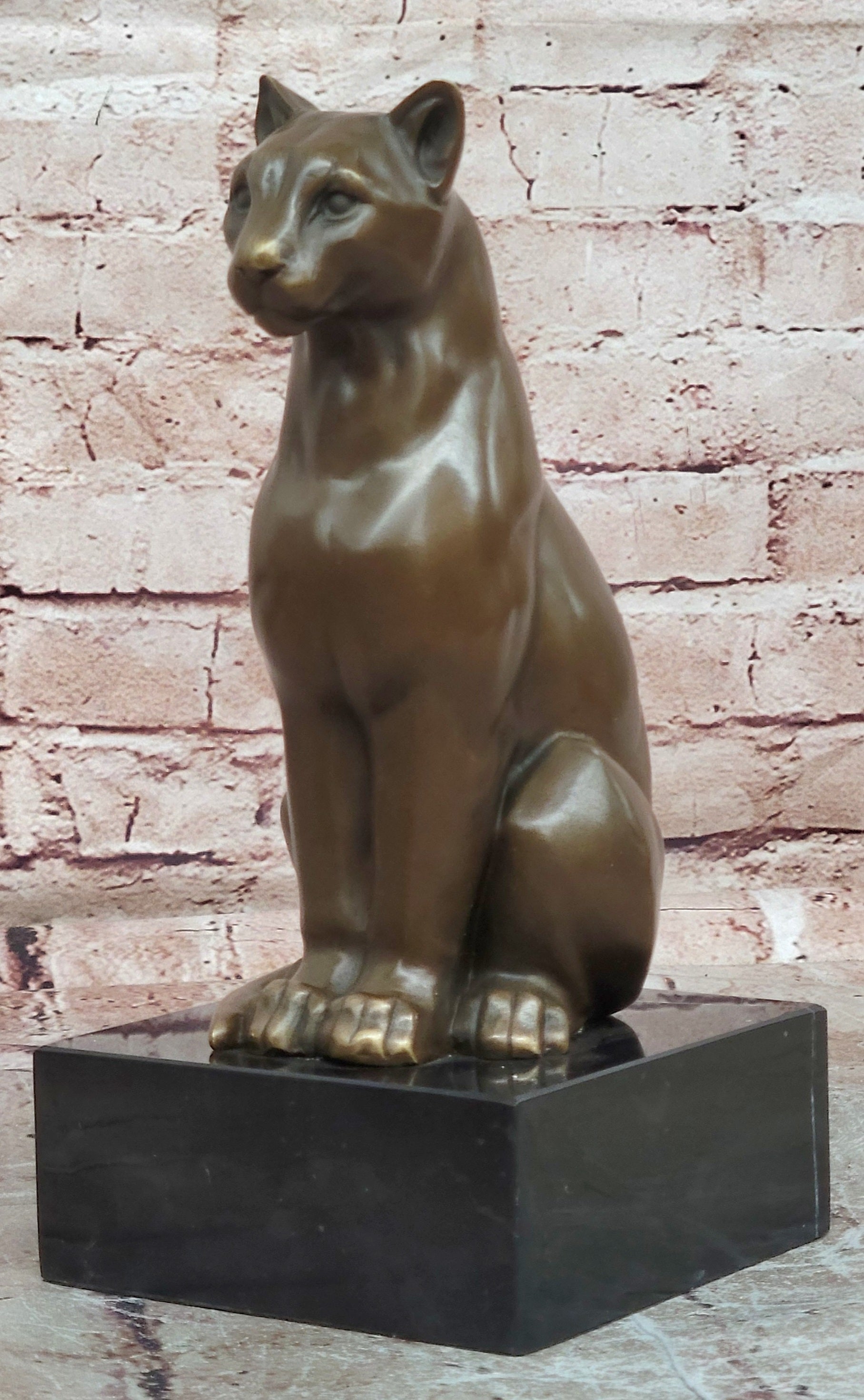 Bronze Sculpture by Cesaro Home Cabin Office Decoration Decor White Marble Base
