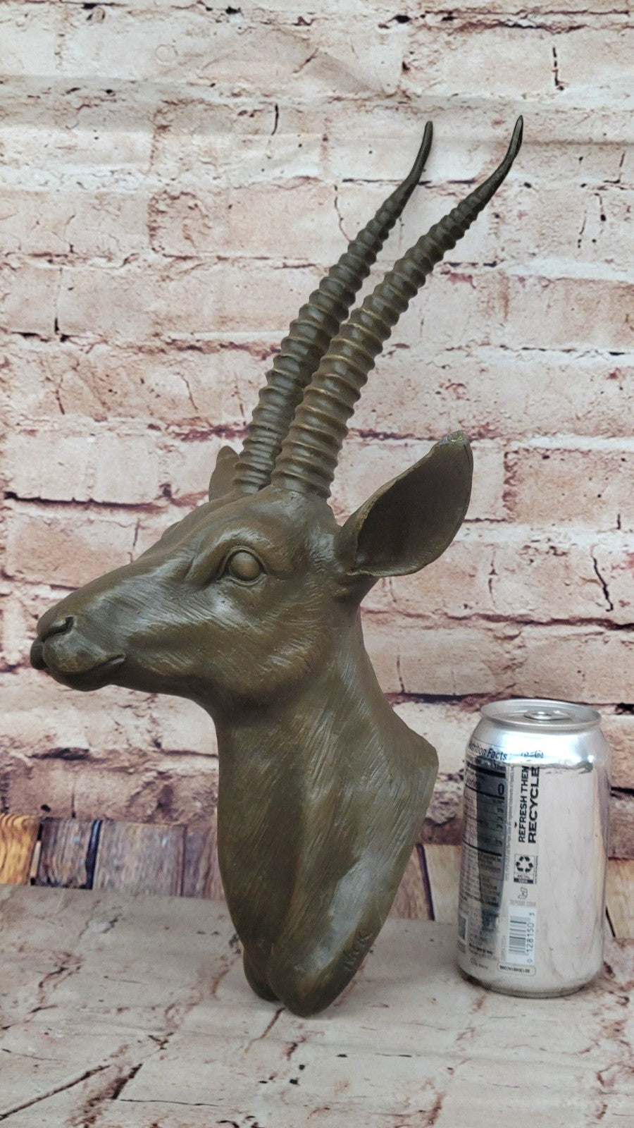 Hot Cast Hand Made Rams Head Bronze Masterpiece Home Office Decoration Figurine