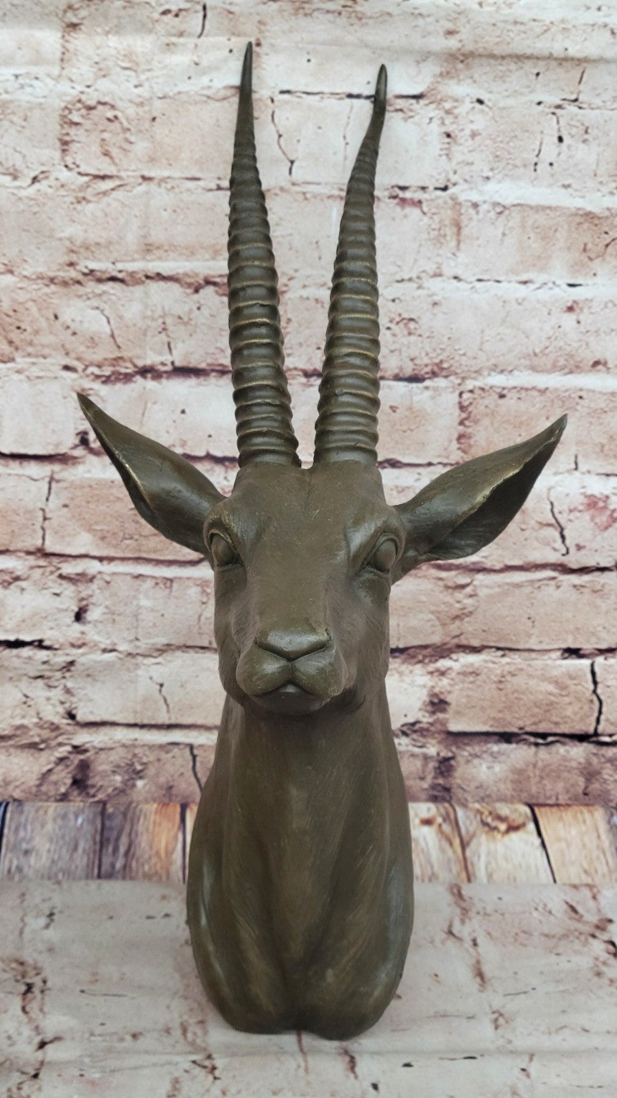 Hot Cast Hand Made Rams Head Bronze Masterpiece Home Office Decoration Figurine