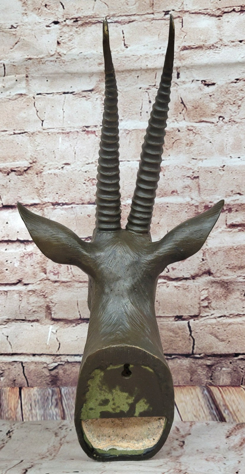 Hot Cast Hand Made Rams Head Bronze Masterpiece Home Office Decoration Figurine