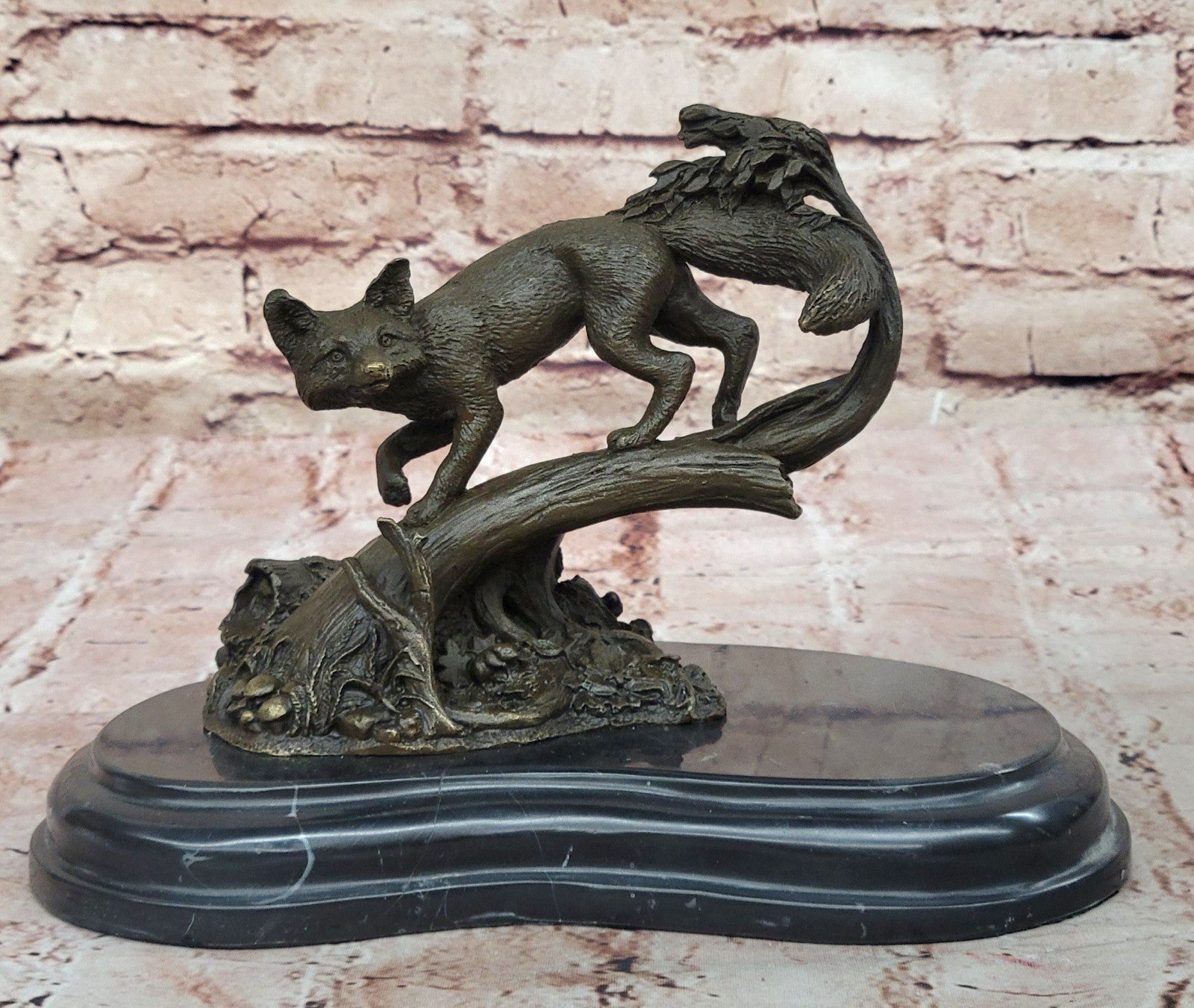 Hot Cast Fox Animal Smart Bronze Sculpture Figurine Museum Quality Figurine Sale