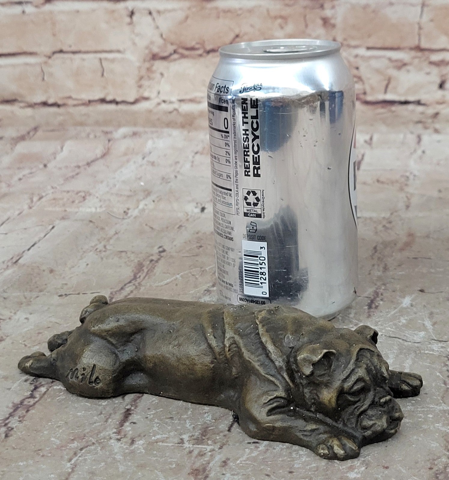Signed Original Mario Milo English Bulldog Dog Bronze Classic Artwork Figurine