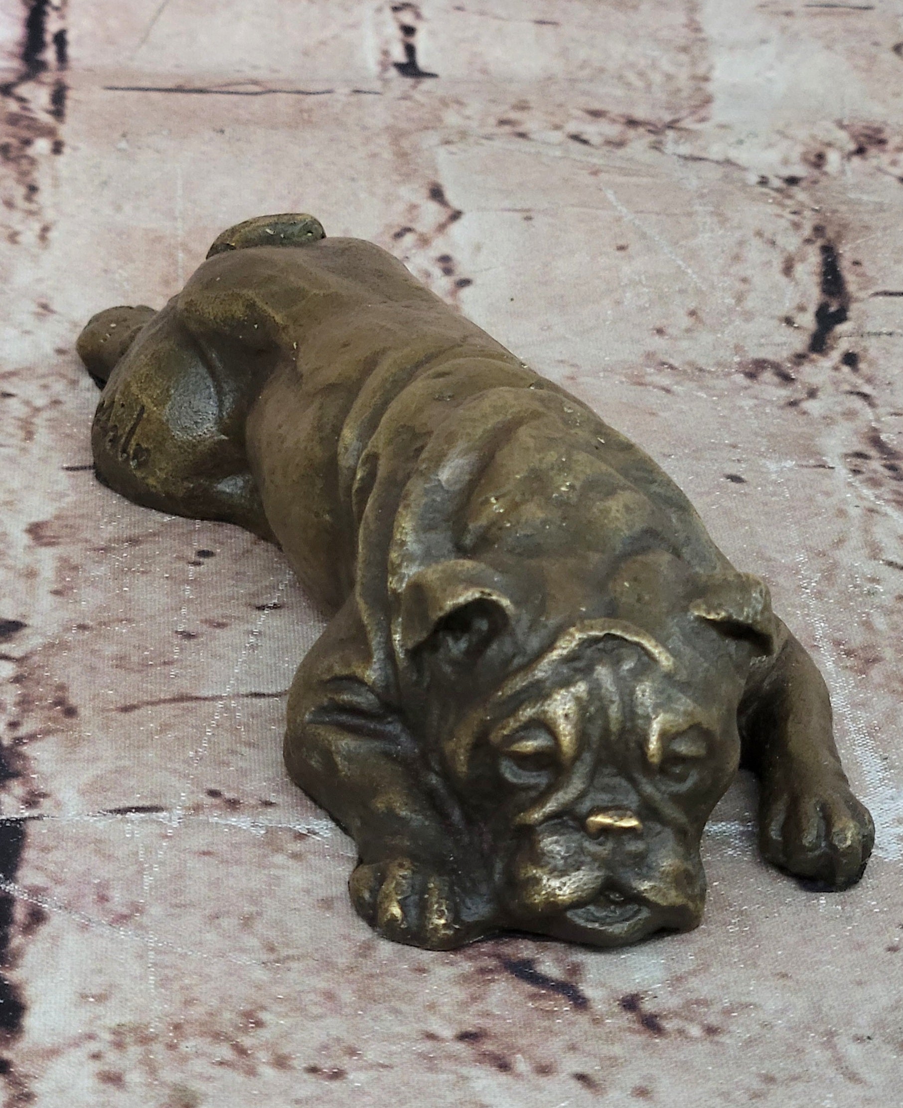 Signed Original Mario Milo English Bulldog Dog Bronze Classic Artwork Figurine