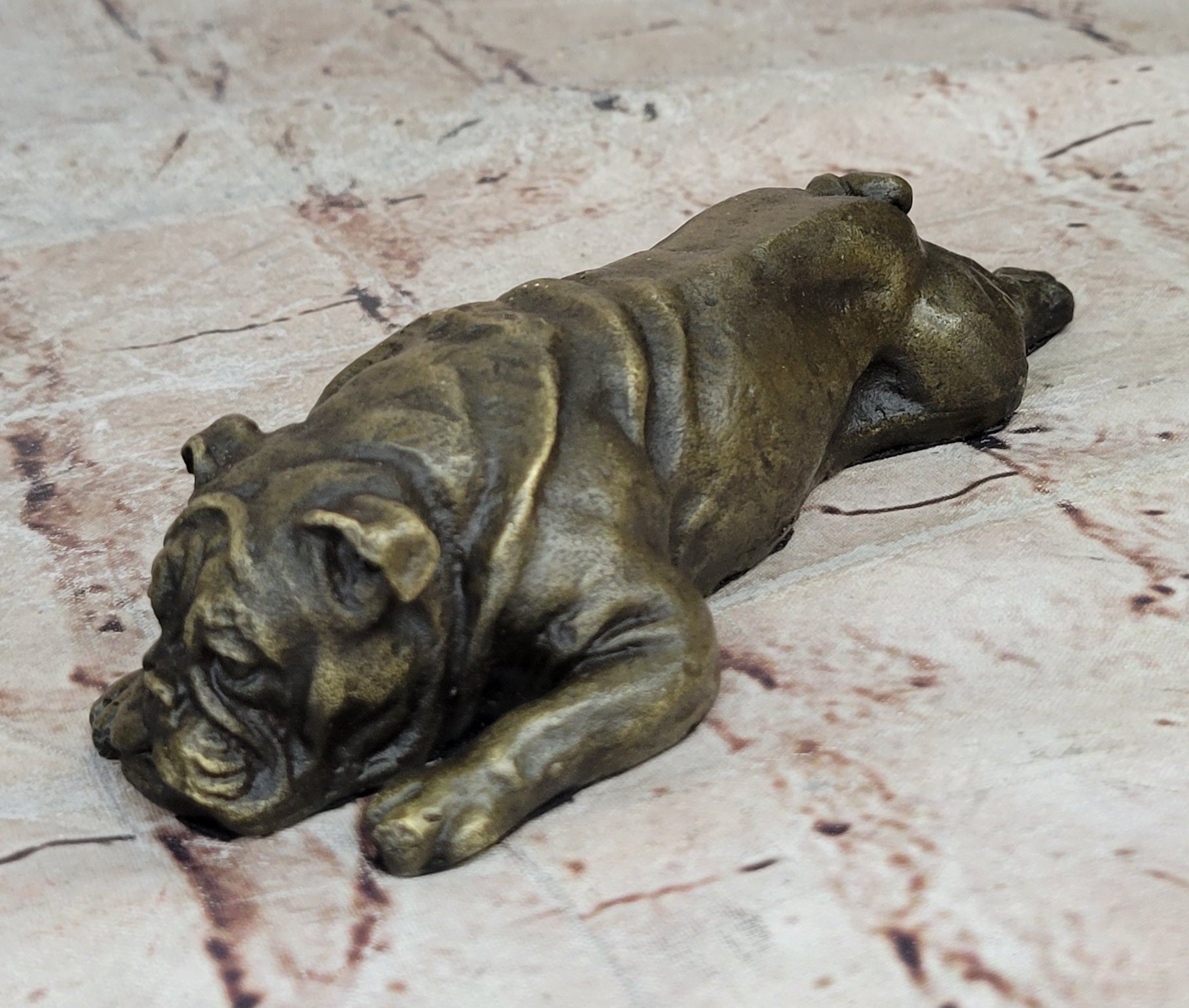 Signed Original Mario Milo English Bulldog Dog Bronze Classic Artwork Figurine