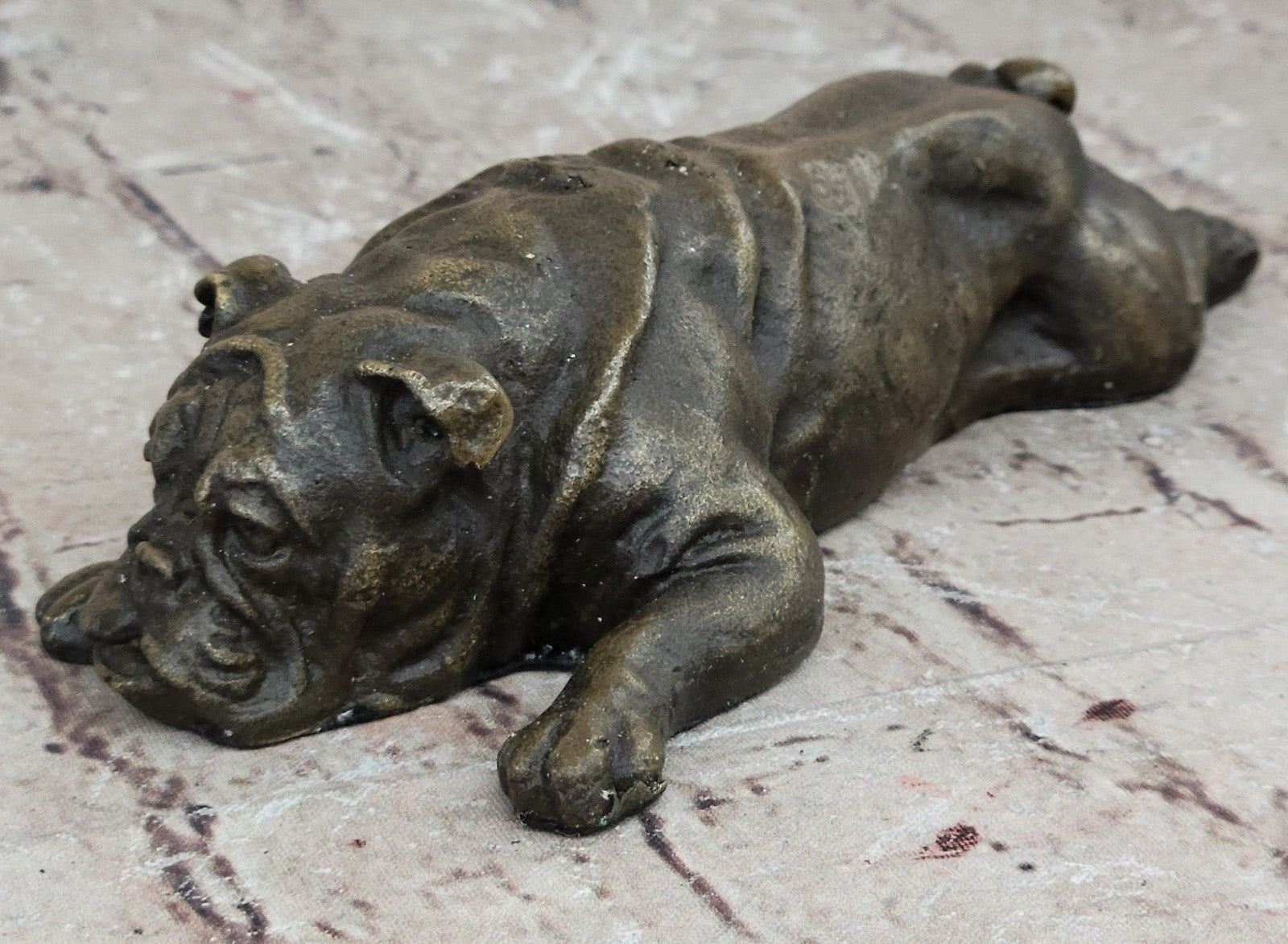 Signed Original Mario Milo English Bulldog Dog Bronze Classic Artwork Figurine