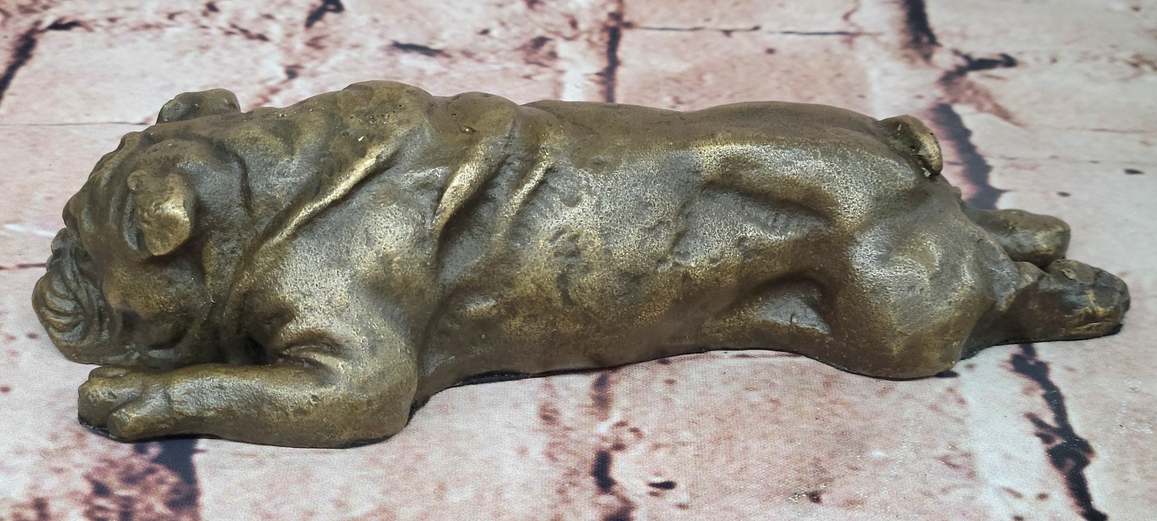 Signed Original Mario Milo English Bulldog Dog Bronze Classic Artwork Figurine