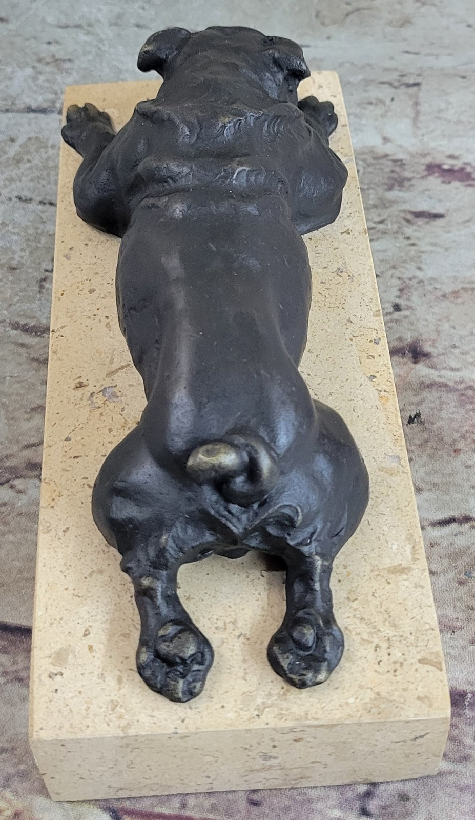 Bronze Sculpture Hand Made Statue Animal English Bulldog Dog Animal Figurine NR