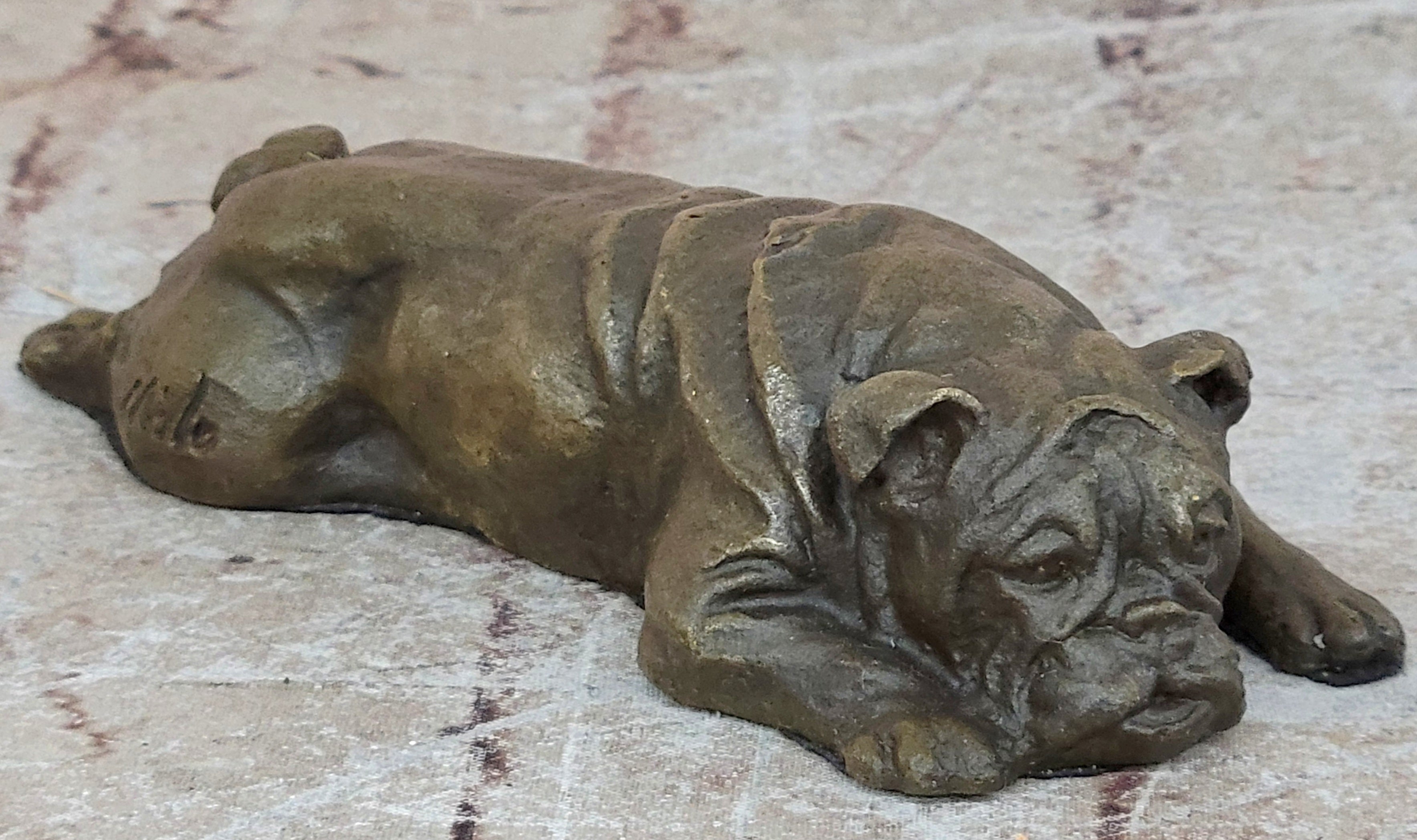 Signed Original Mario Milo English Bulldog Dog Bronze Classic Artwork Figurine