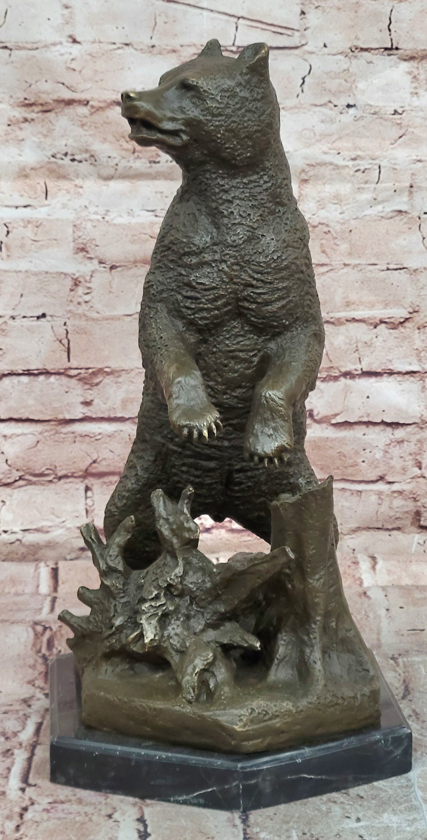 Bronze Wildlife Bear Sculpture Signed Lieberich Grizzly Animal Statue Art