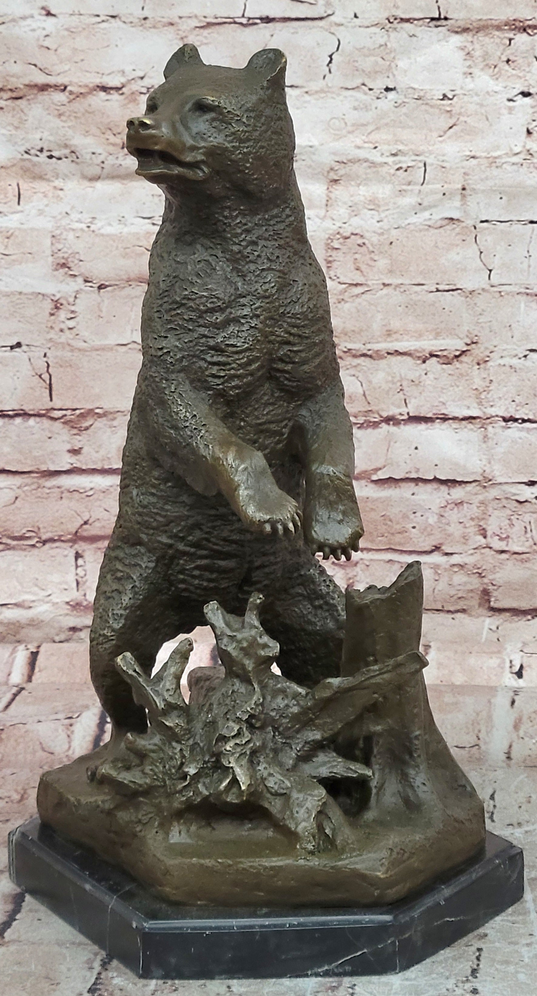 Bronze Wildlife Bear Sculpture Signed Lieberich Grizzly Animal Statue Art