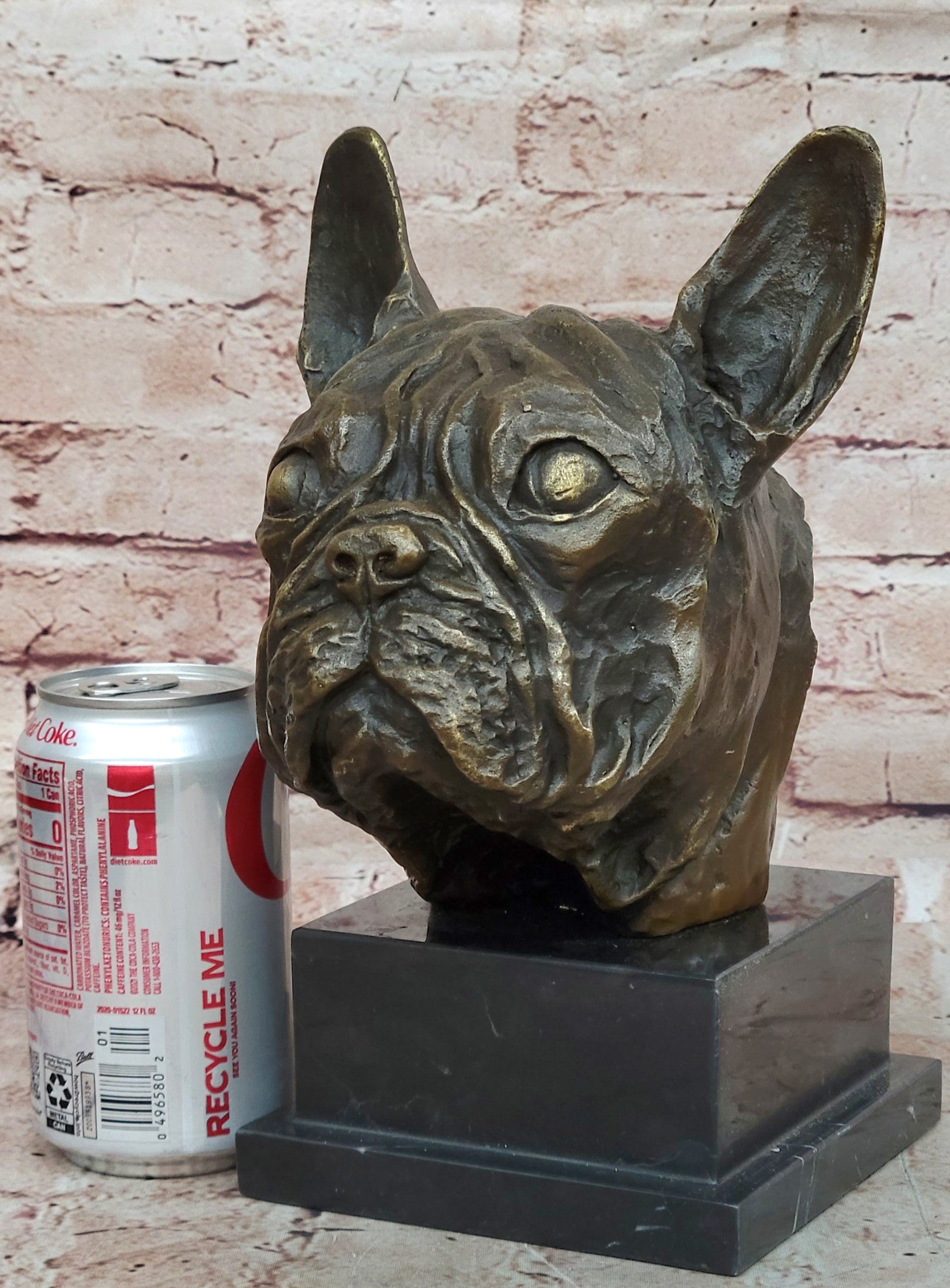 Hand Made Bulldog Bull Dog Genuine Solid Bronze Sculpture Figurine Figure