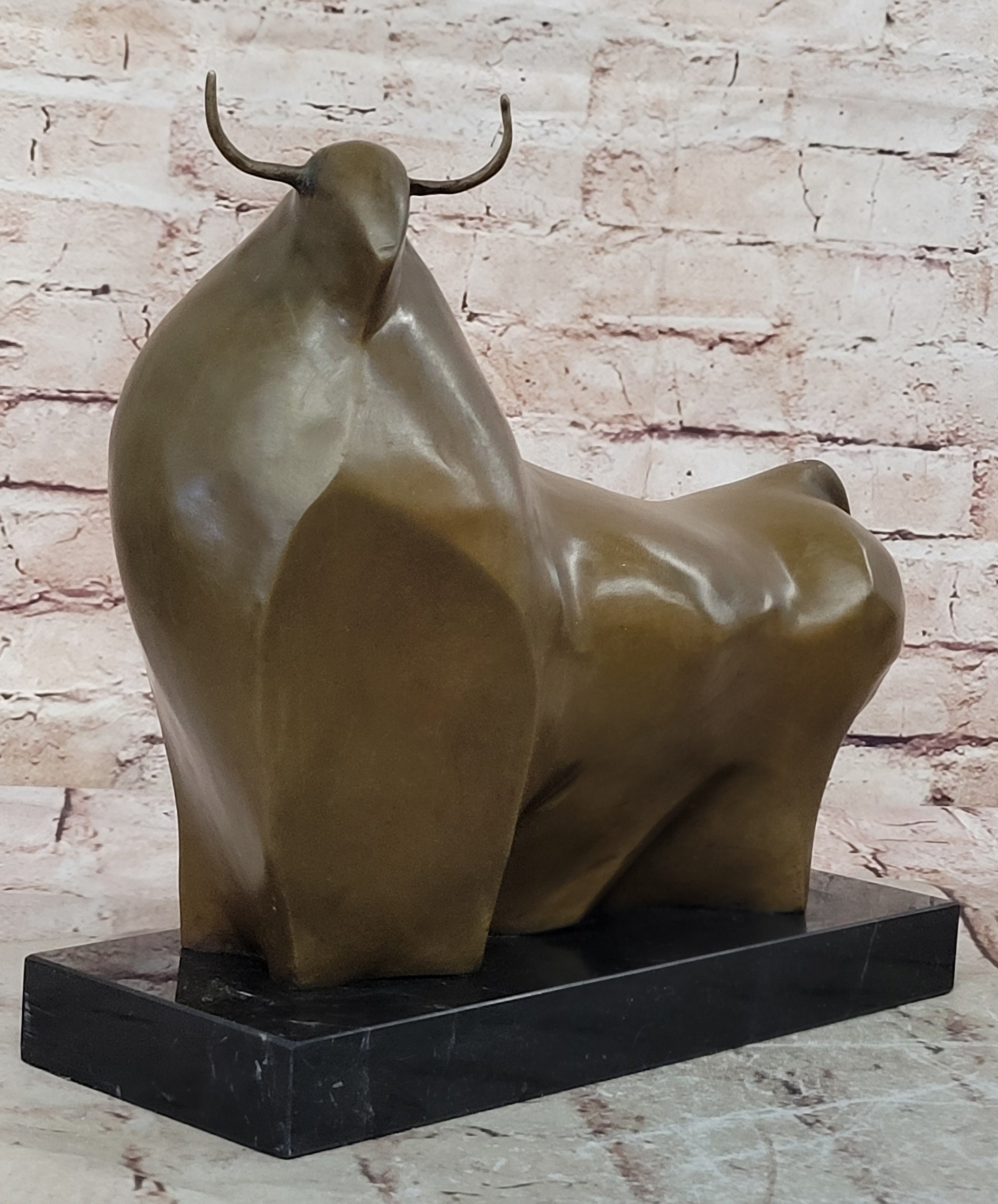 Bronze Sculpture Statue Large Fernando Botero Abstract Modern Bull Figurine NR