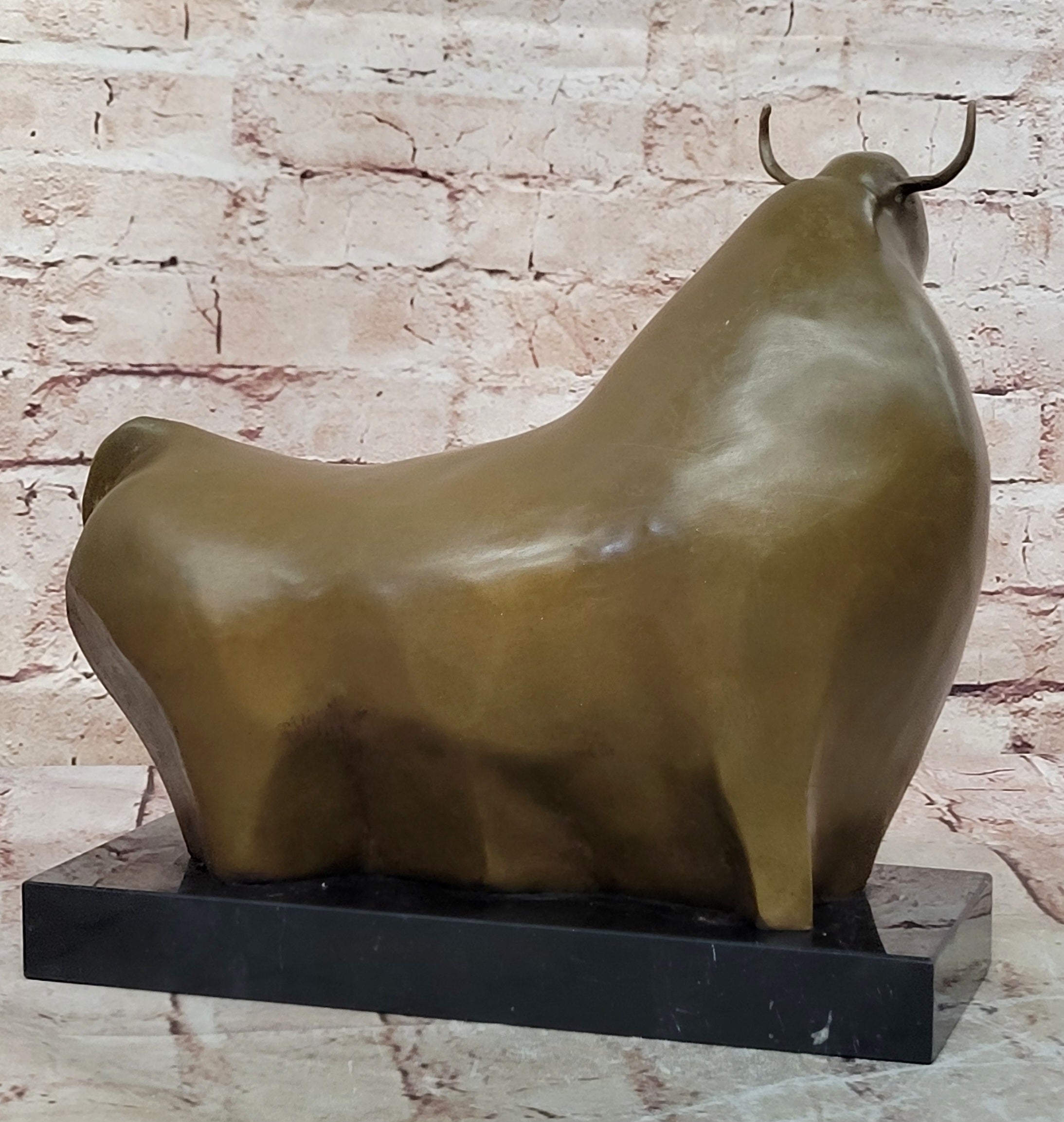 Bronze Sculpture Statue Large Fernando Botero Abstract Modern Bull Figurine NR