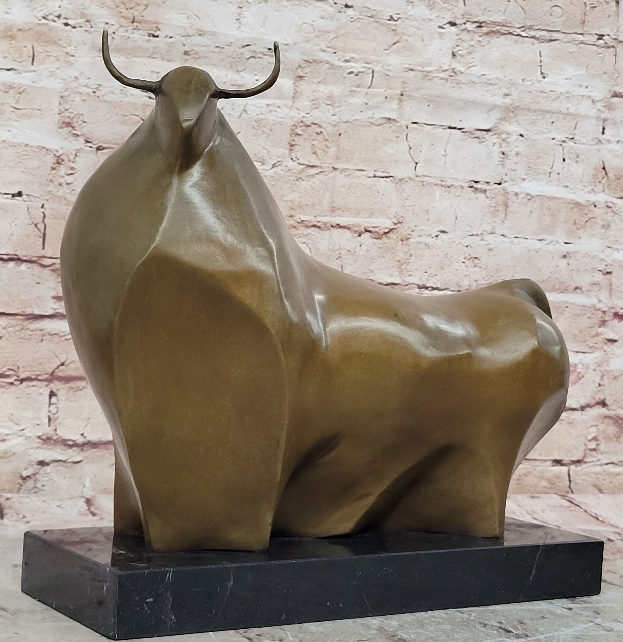 Bronze Sculpture Statue Large Fernando Botero Abstract Modern Bull Figurine NR