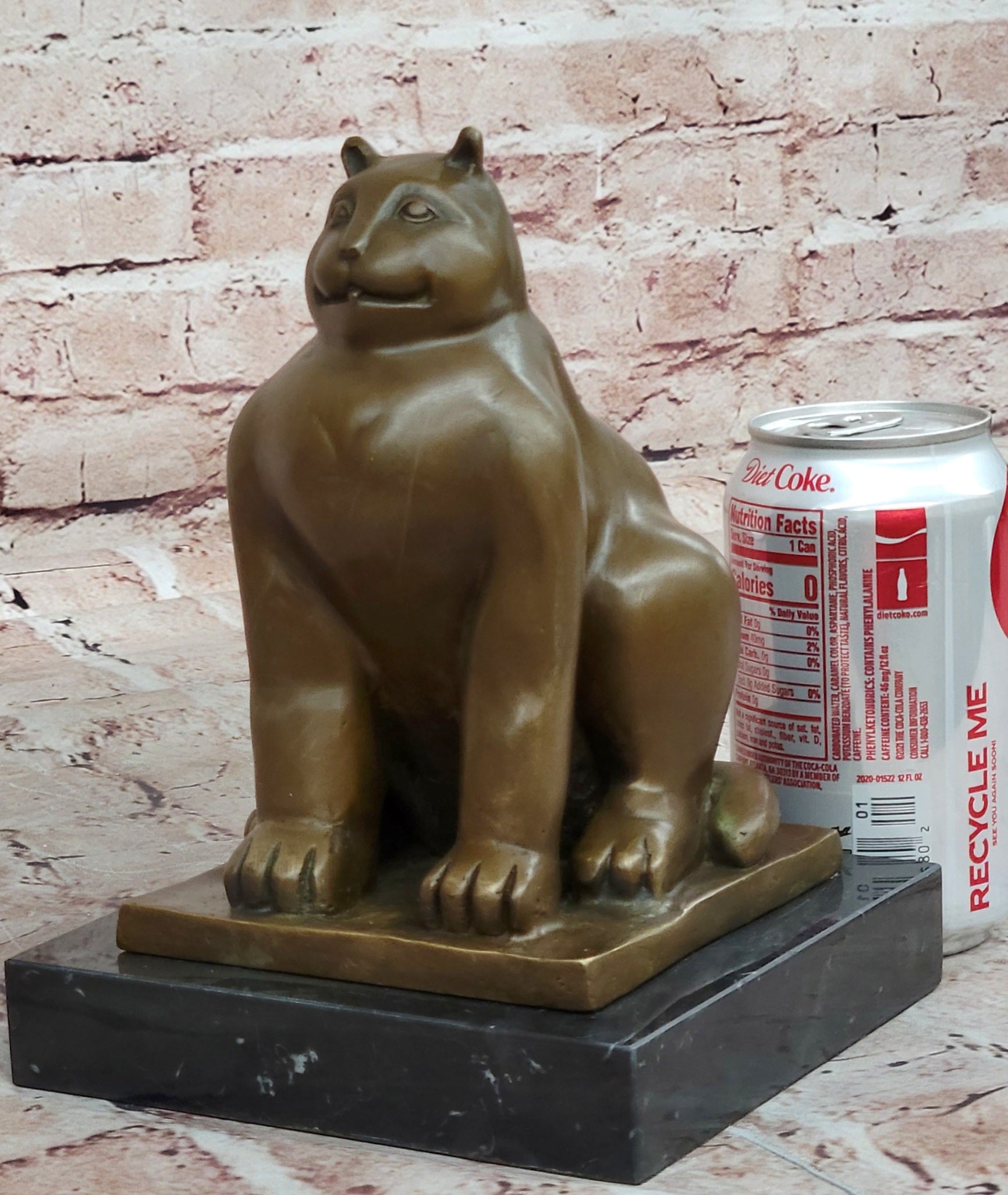 Handcrafted Detailed  Hot Cast Cat by Botero Bronze Sculpture Statue Figure Sale