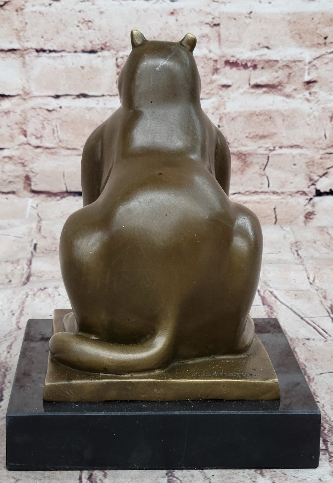 Handcrafted Detailed  Hot Cast Cat by Botero Bronze Sculpture Statue Figure Sale