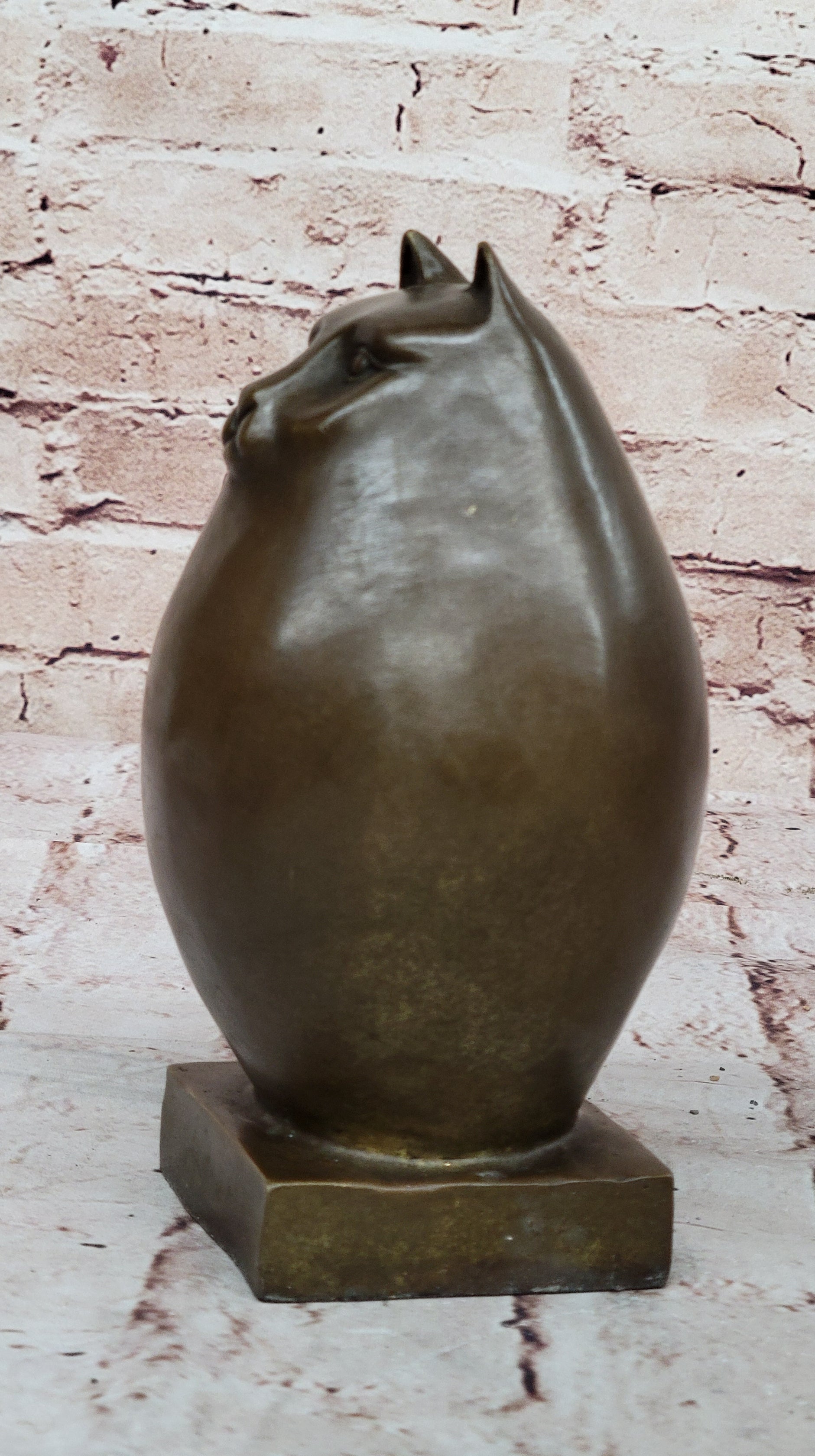 Bronze Sculpture Chubby Cat Signed Original Handcrafted Figurine Figure Statue