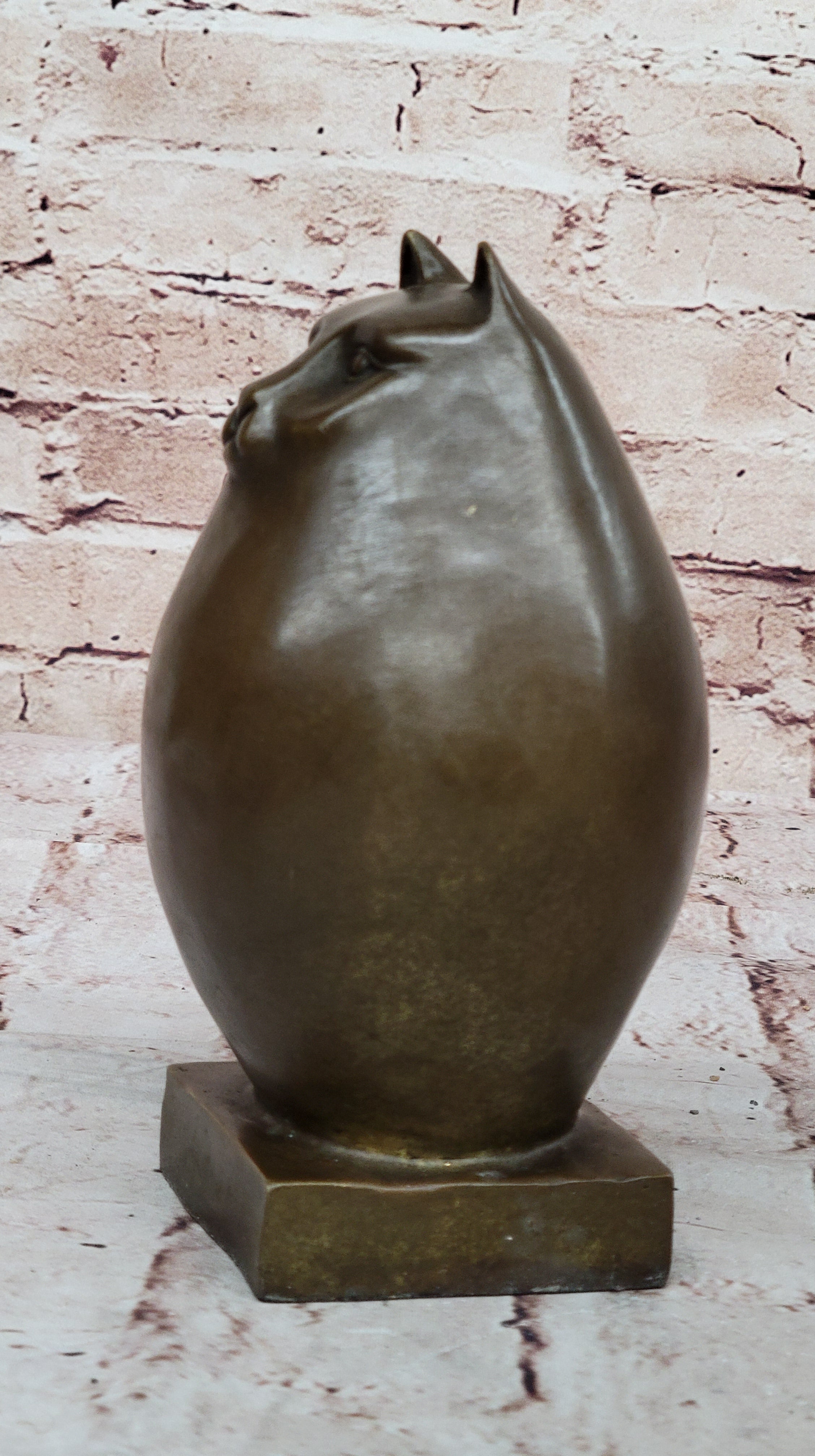 Bronze Sculpture Chubby Cat Signed Original Handcrafted Figurine Figure Statue