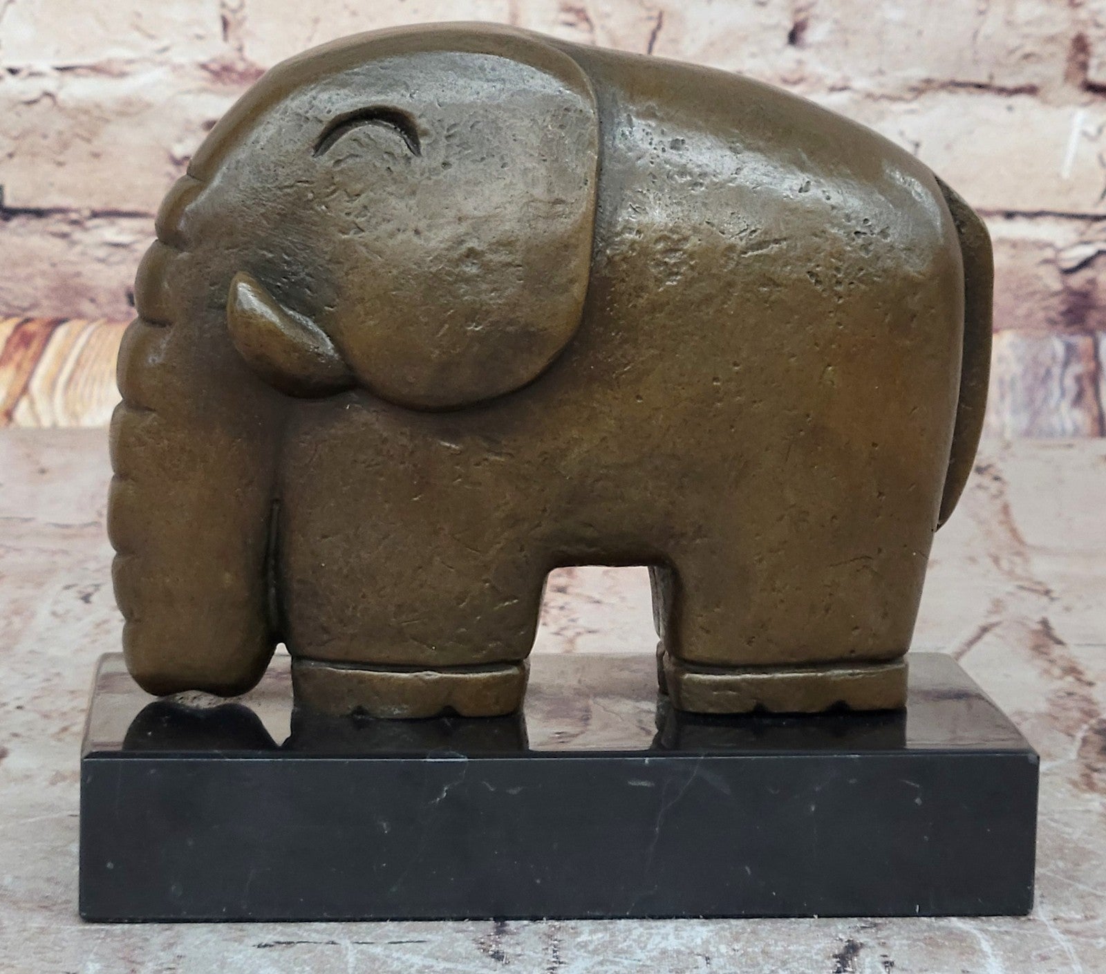 Bronze Sculpture Model Chubby Elephant by Dali Collectible Figurine Figure Gift